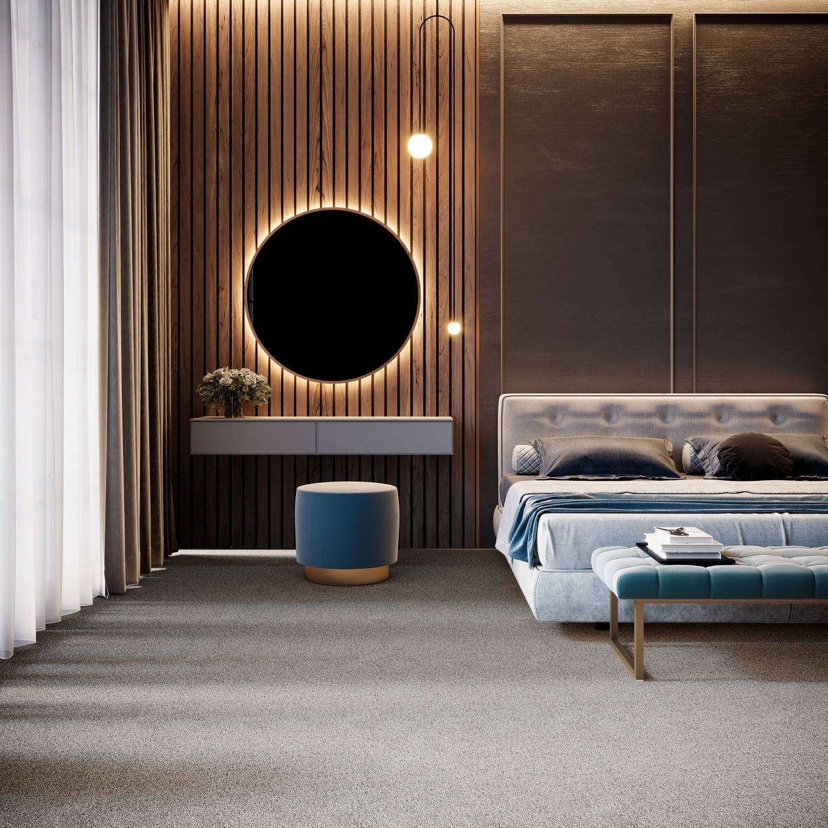 Heltäckningsmatta City Life Energia 90 400cm, Ljusgrå