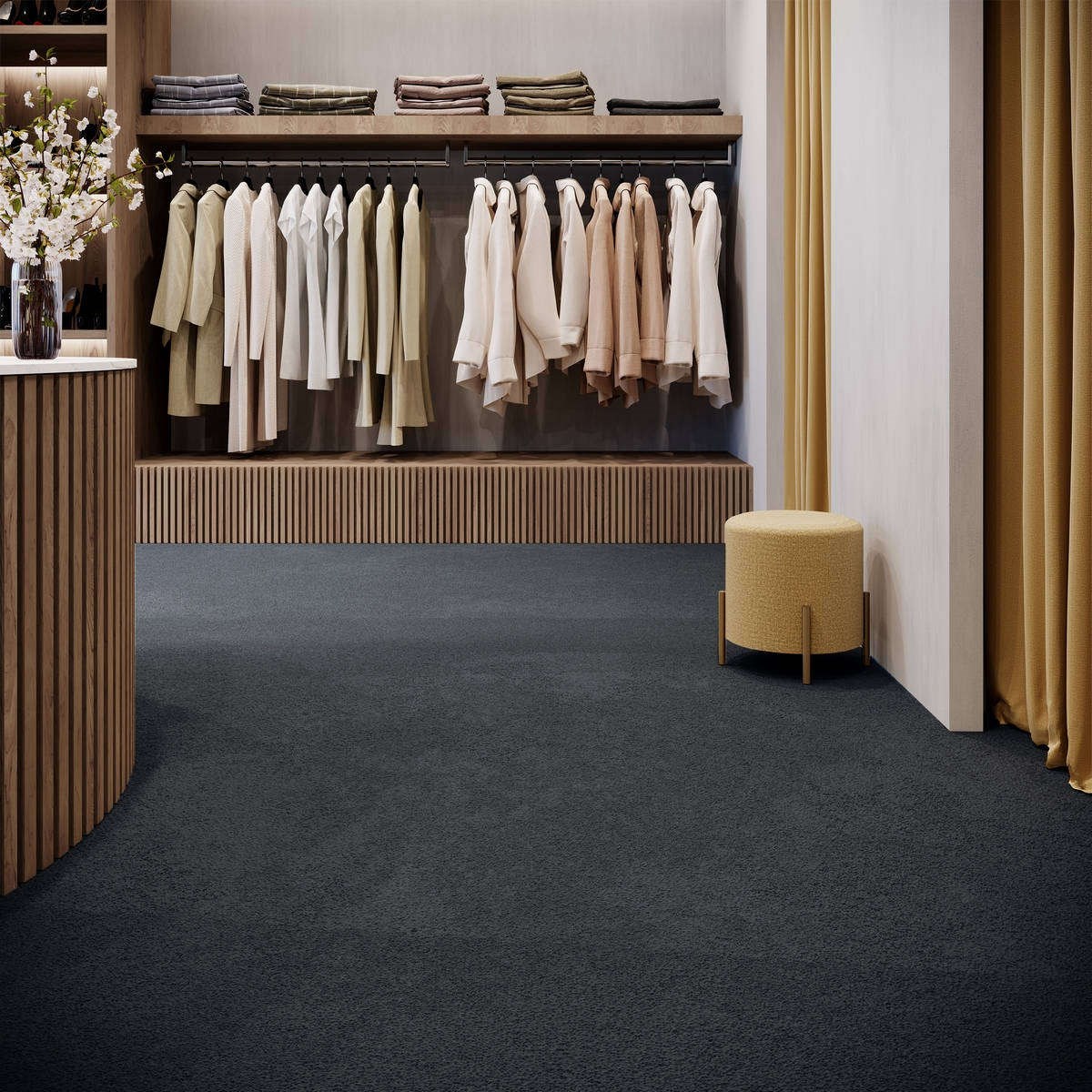 Heltäckningsmatta City Life Prima 97 400cm, Mörkgrå