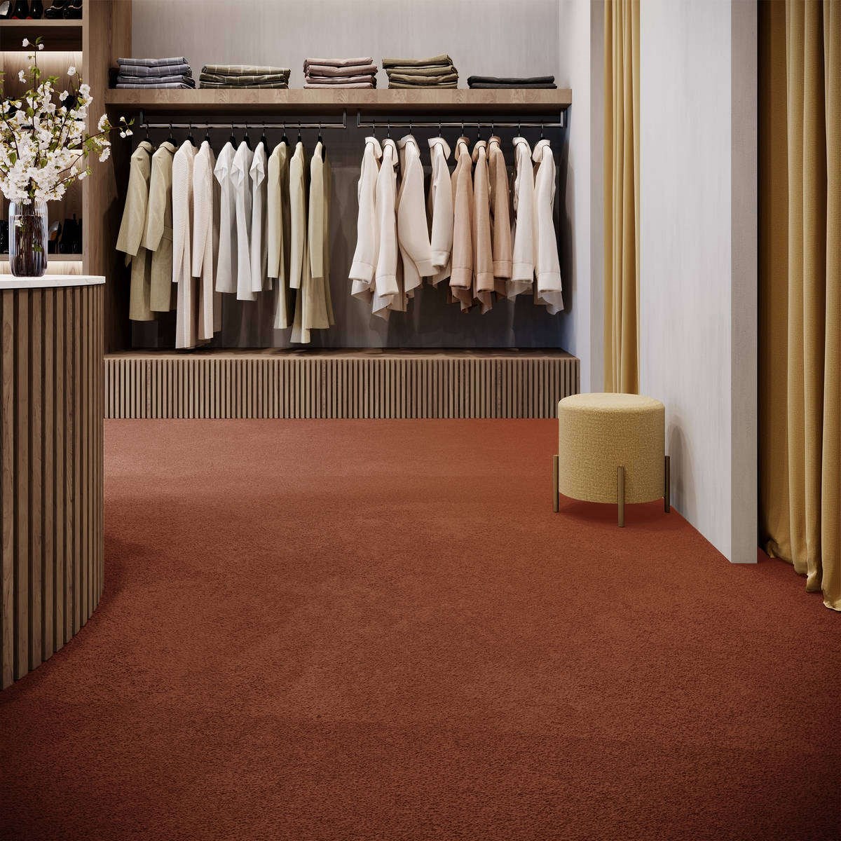 Heltäckningsmatta Classic Life Prima 84 400cm, Röd