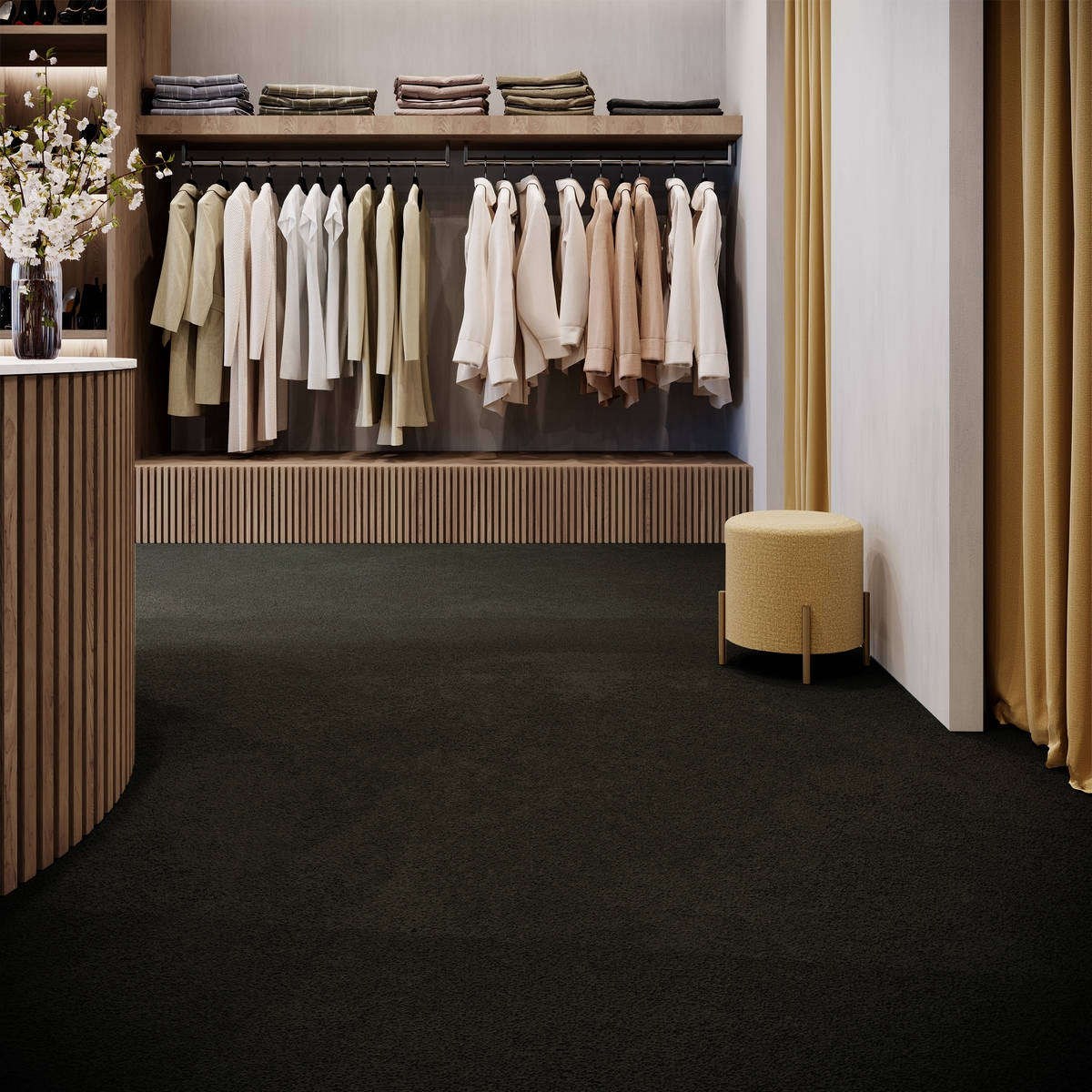 Heltäckningsmatta City Life Prima 99 400cm, Svart