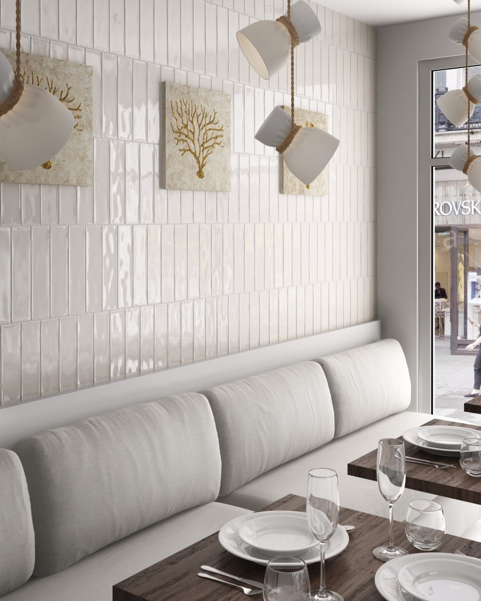 Kakel Masia Vit, 7.5x30cm, Blank