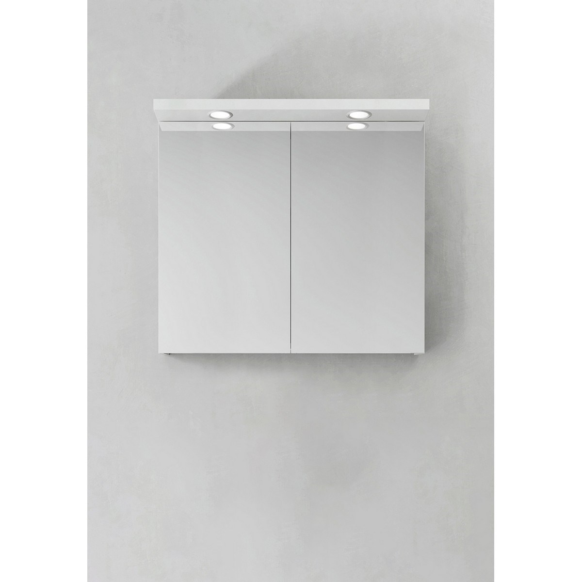 Spegelskåp Store Ledspots 80x75cm, Matt, Vit