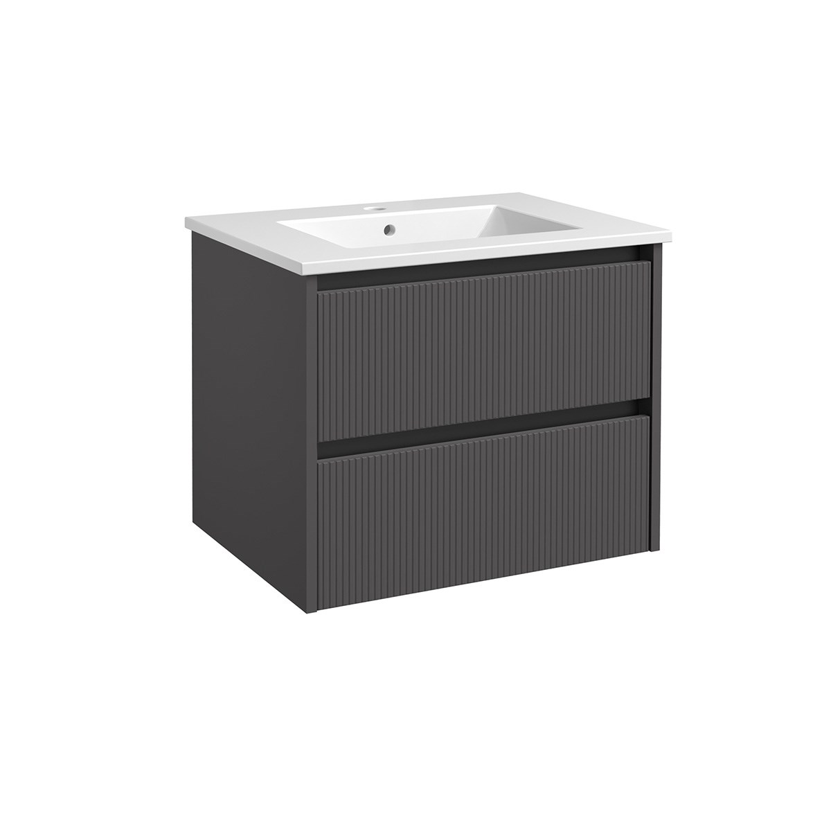 Badrumsmöbel Urban 60cm, Matt, Grå, Svart, Design