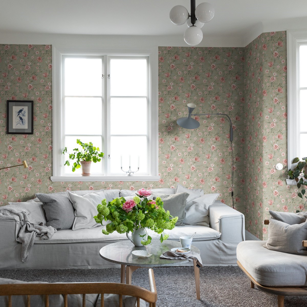 Tapet Rosenlycka Trädgårdsblommor 43119