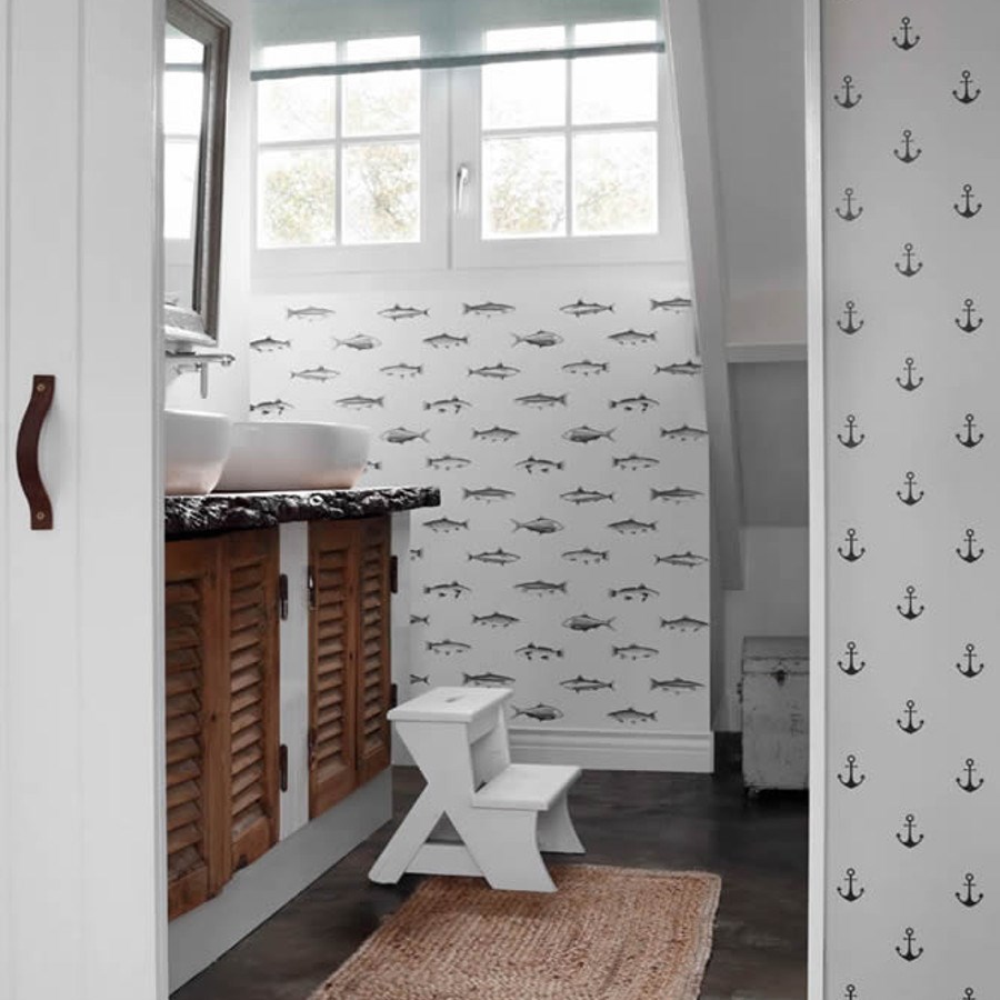 Tapet Regatta Crew - Surf Edition, Black & White With A Splash Of Gold 138967