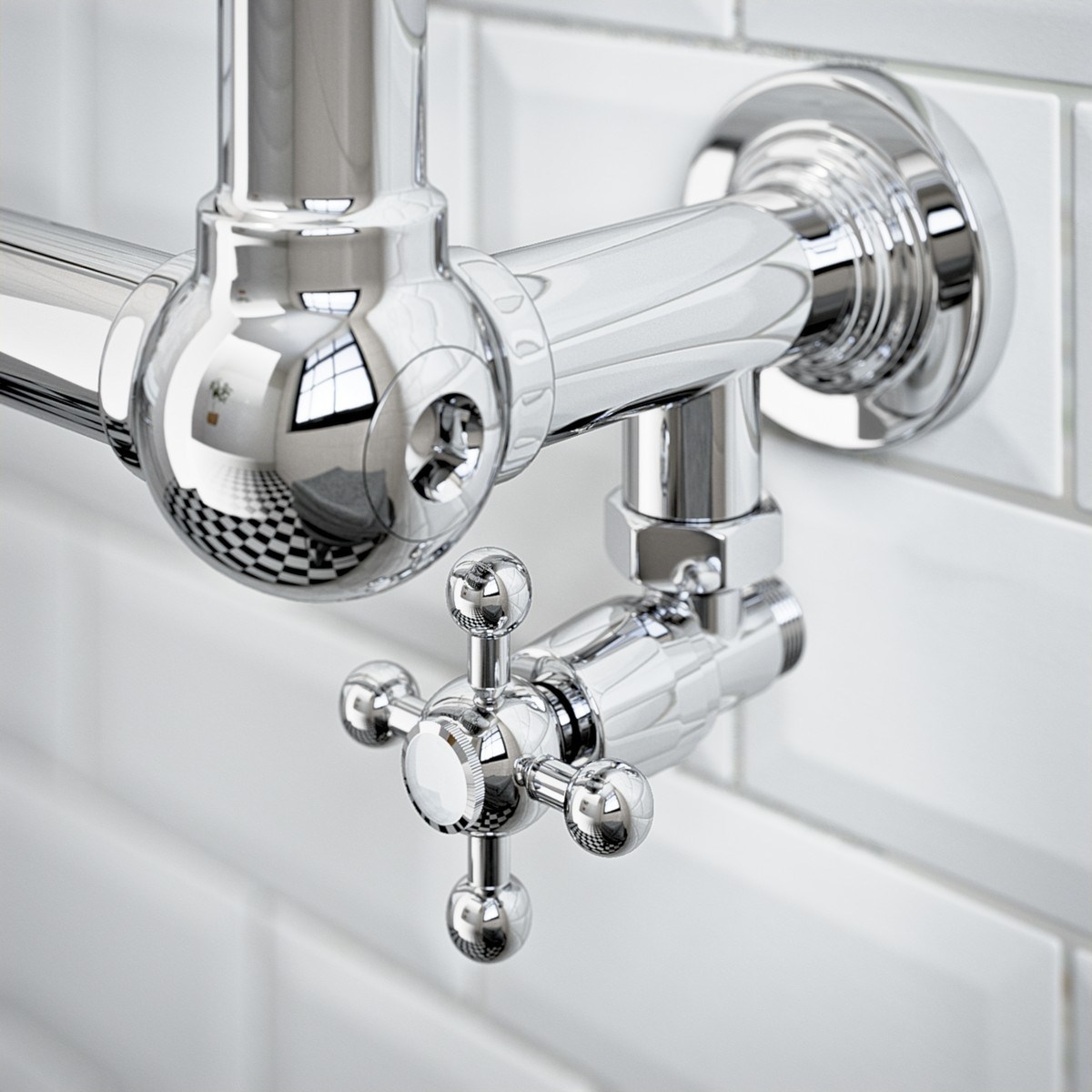 Ventilset Classic Vinkel Blank, Krom