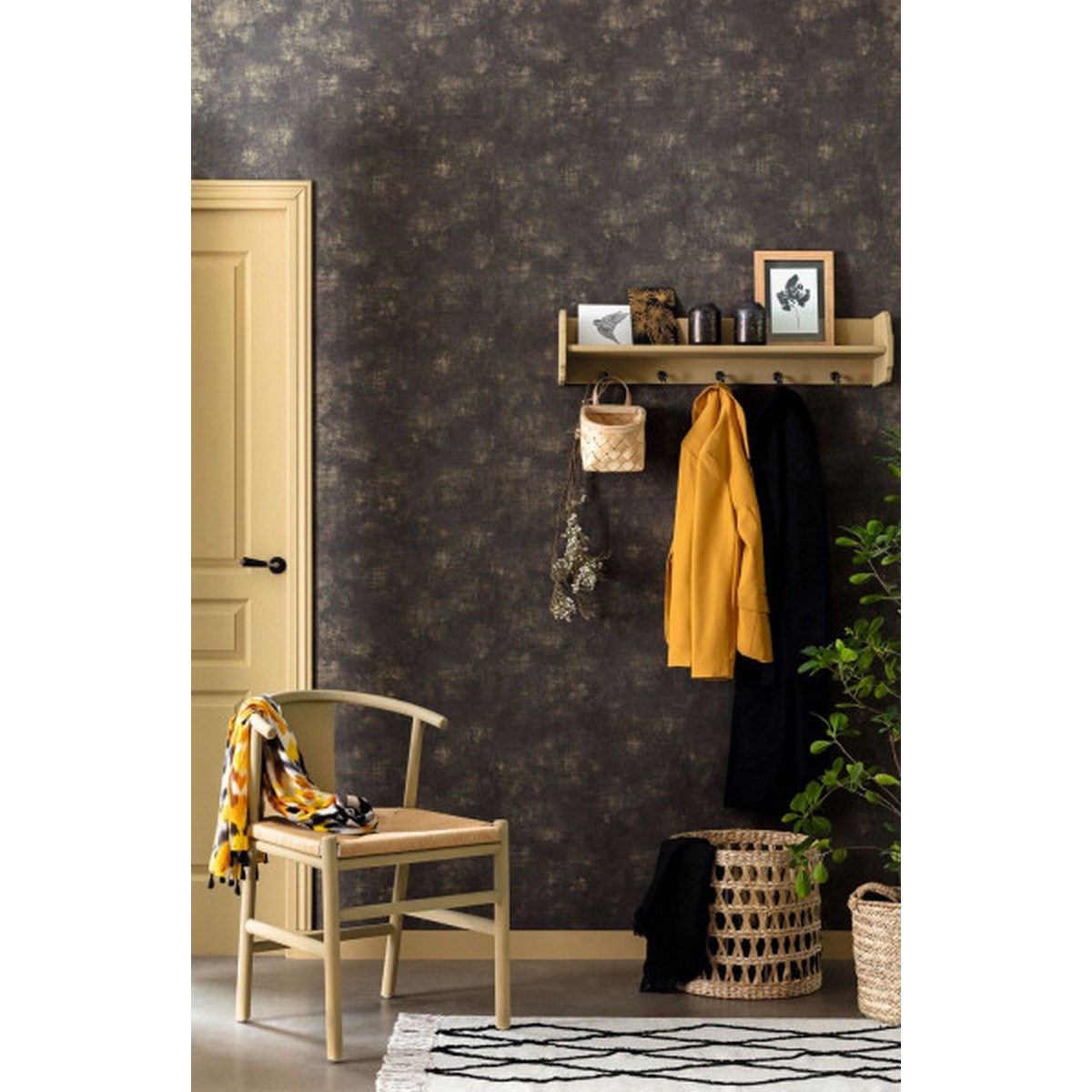 Tapet Telas 2 Uni Metalises Noir Dore Tel102079099