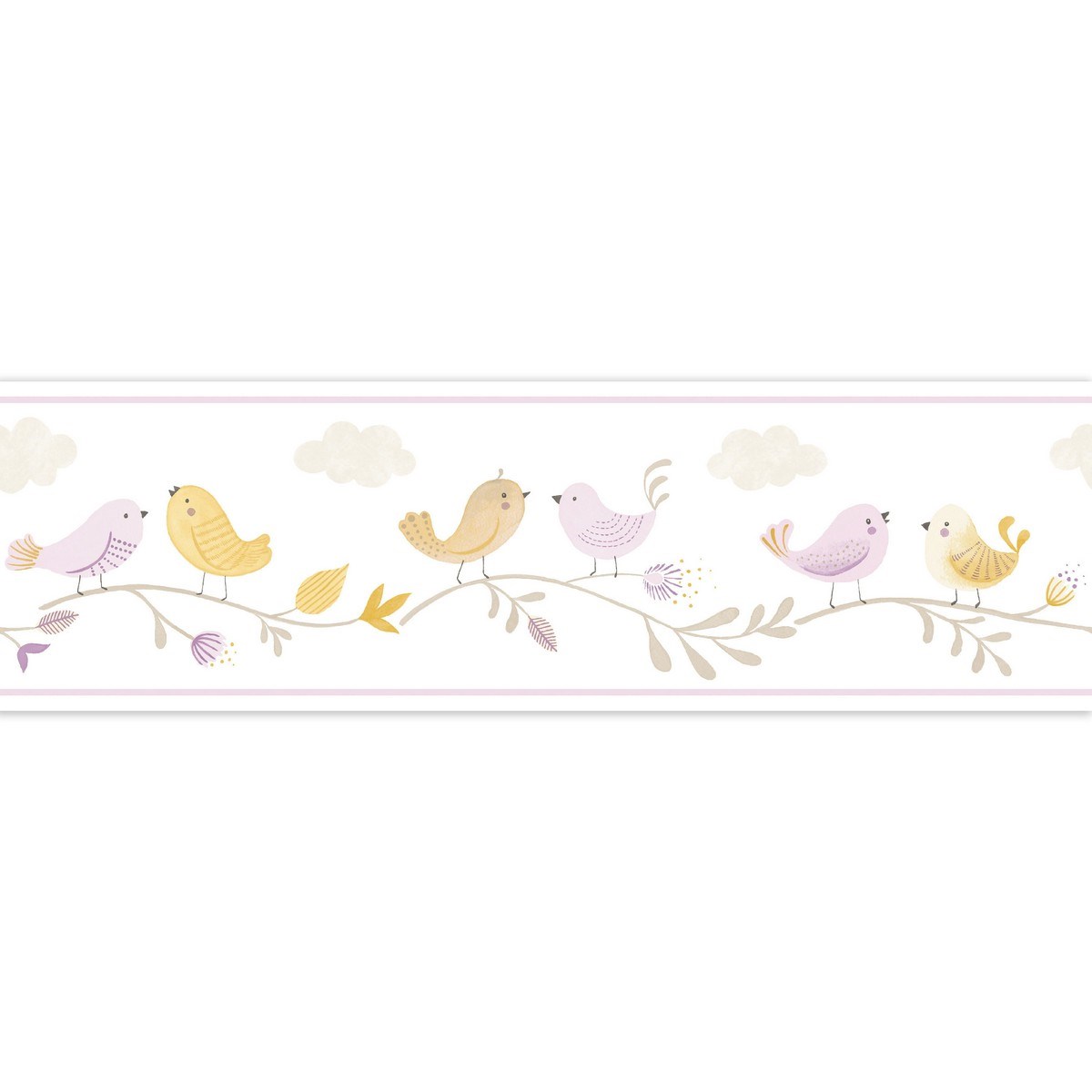 Tapetbård Rose & Nino Rose & Nino Frise Rose Parme / Jaune Roni85596299