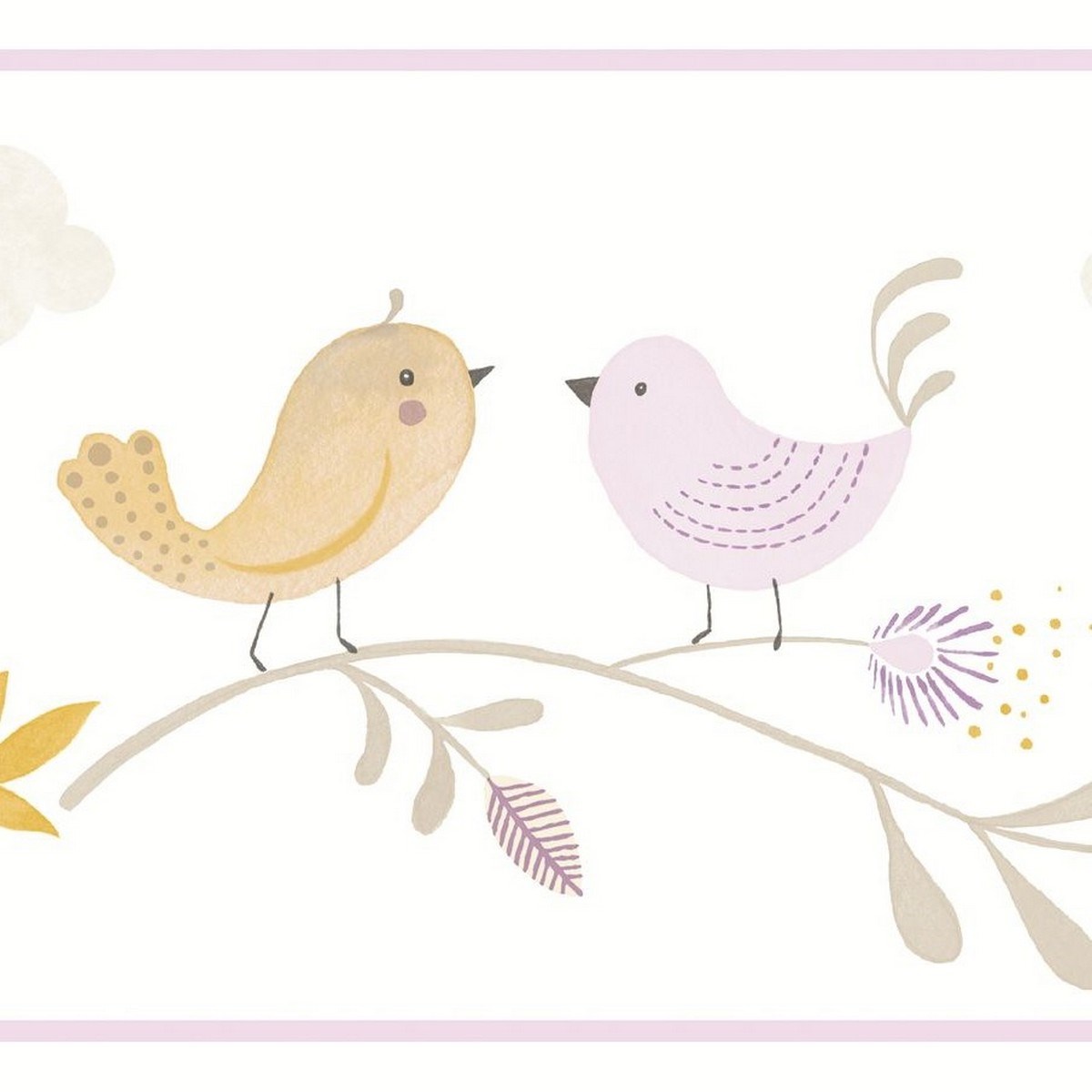 Tapetbård Rose & Nino Rose & Nino Frise Rose Parme / Jaune Roni85596299