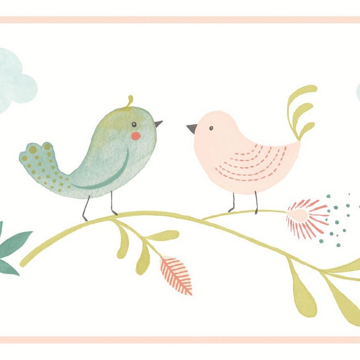 Tapetbård Rose & Nino Rose & Nino Frise Rose Bleu / Rose Roni85596278