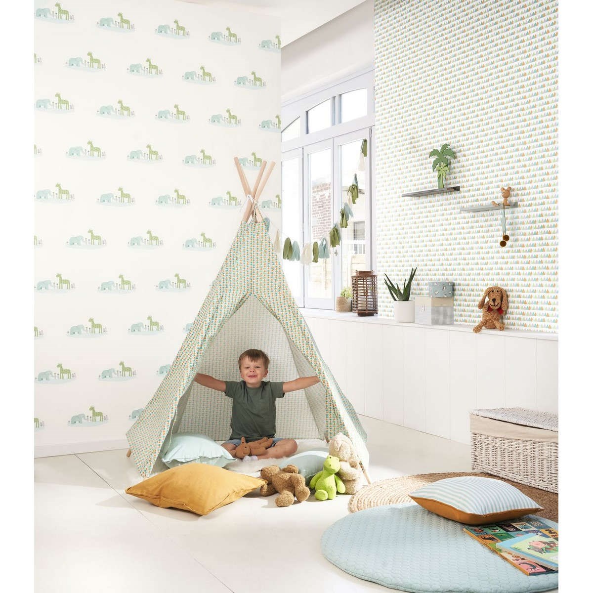 Tapet Rose & Nino Rose & Nino Paisible Bleu / Vert Roni85557245