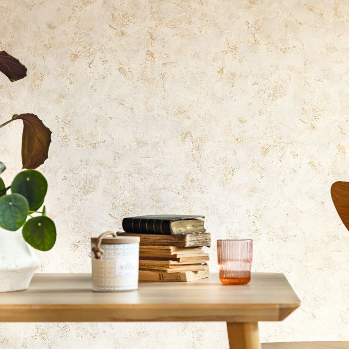 Tapet Patine 2 Uni Metallise / Nacre Beige Dore Pae103681254