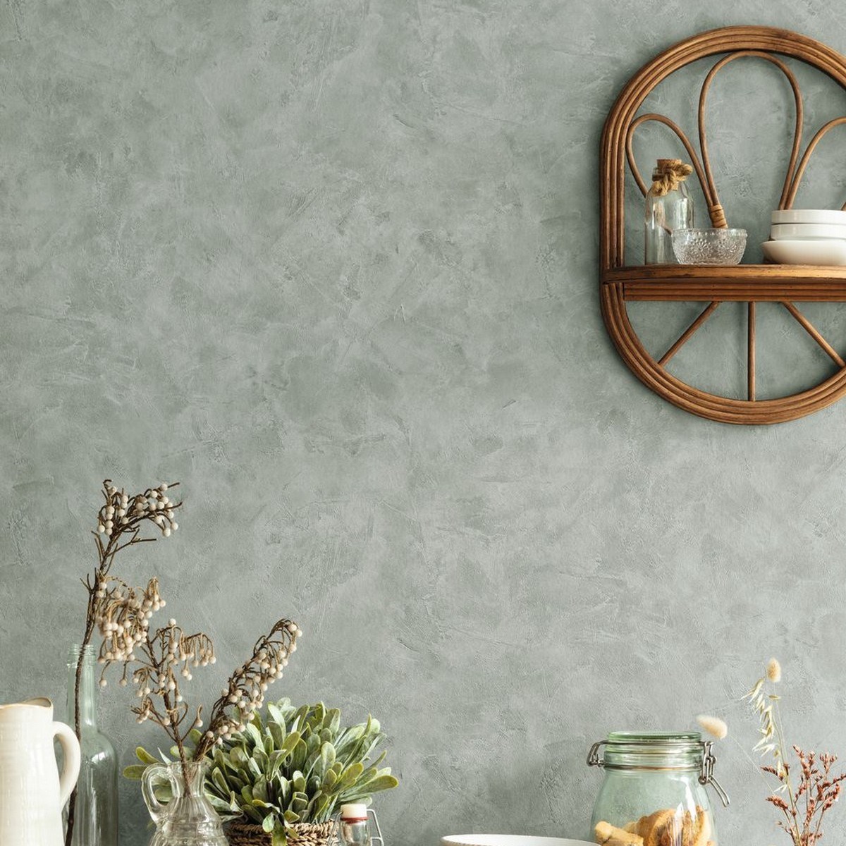 Tapet Patine 2 Uni Vert Amande Fonce Pae100227588