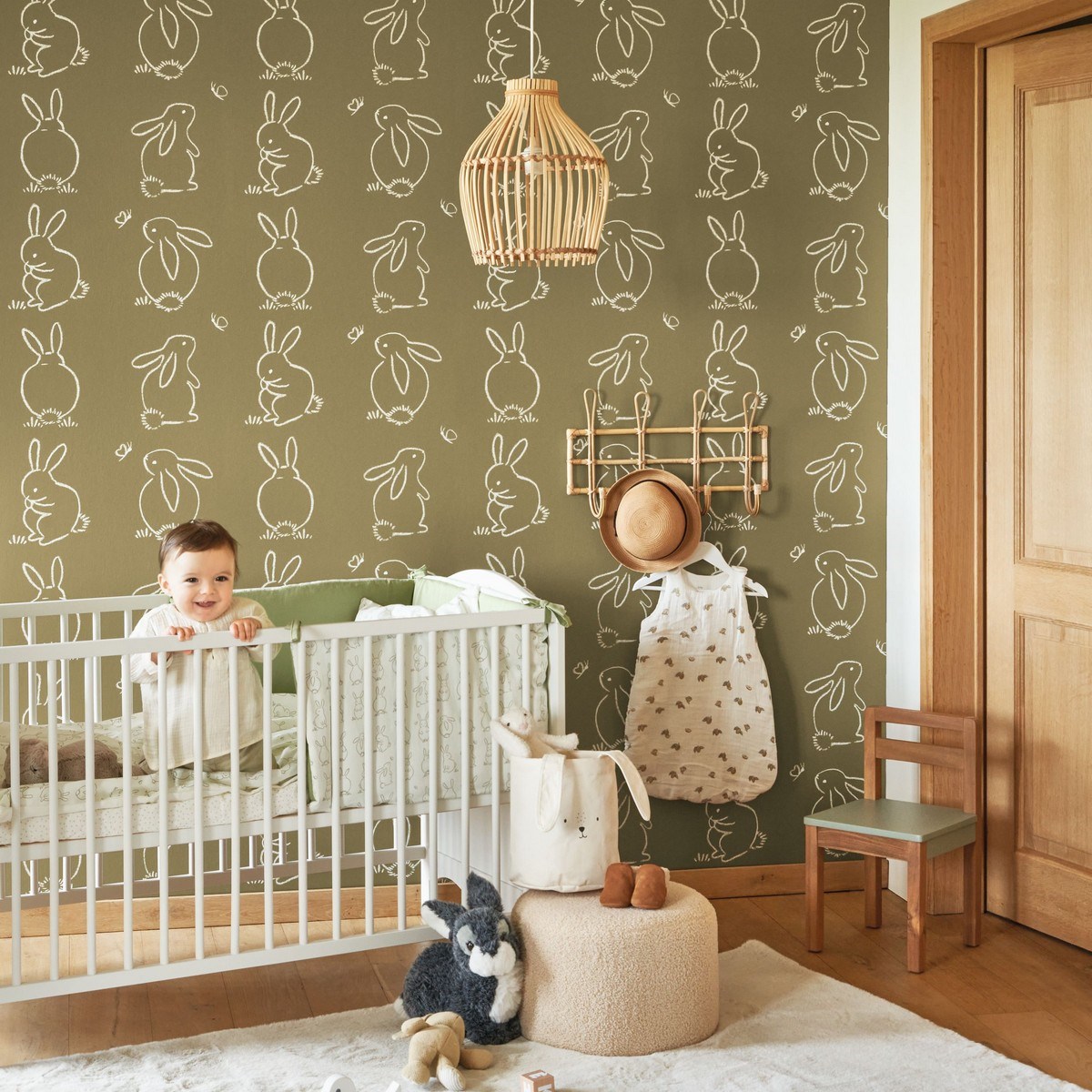 Tapet Once Upon A Time Funny Bunny Vert Kaki Ouat88387526