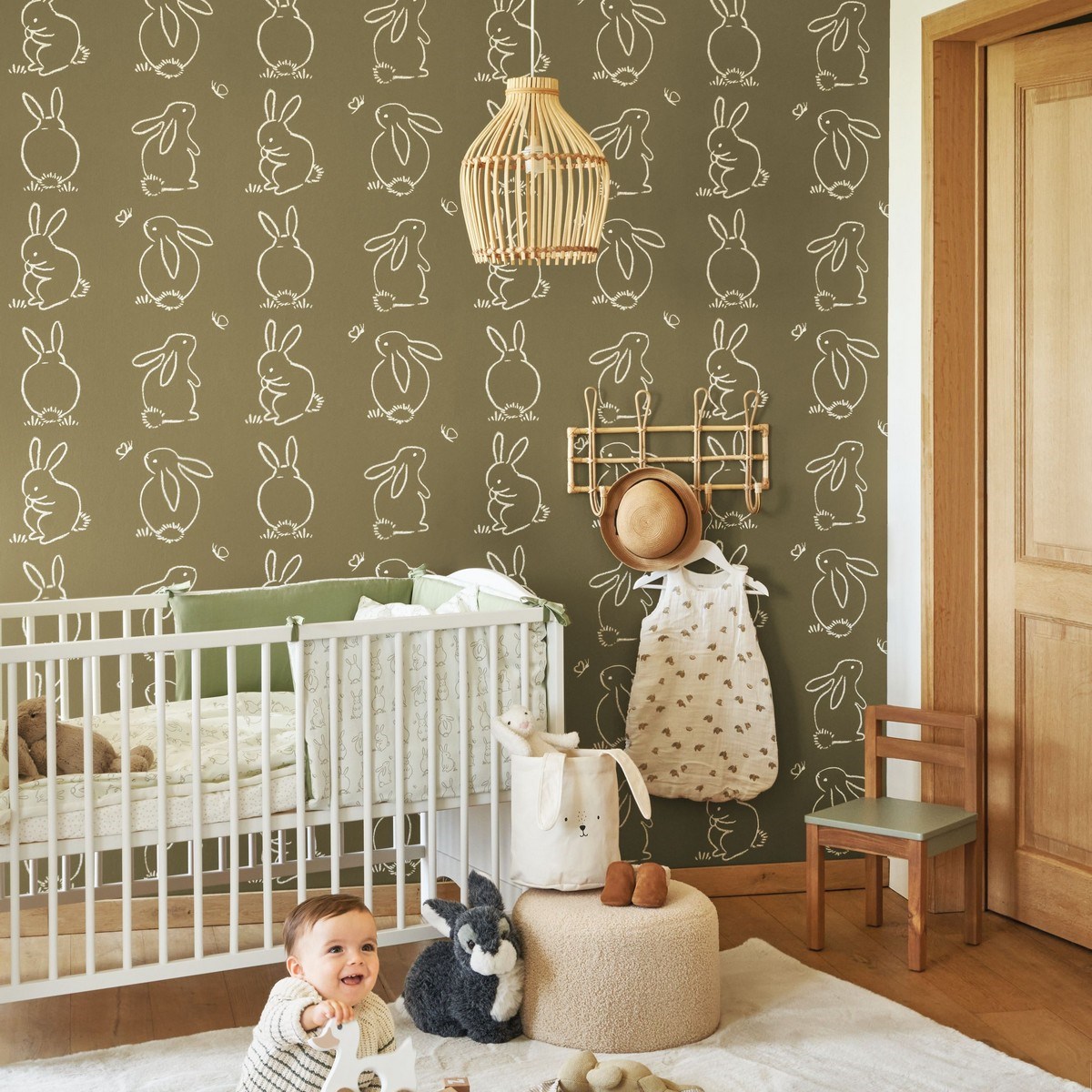 Tapet Once Upon A Time Funny Bunny Vert Kaki Ouat88387526