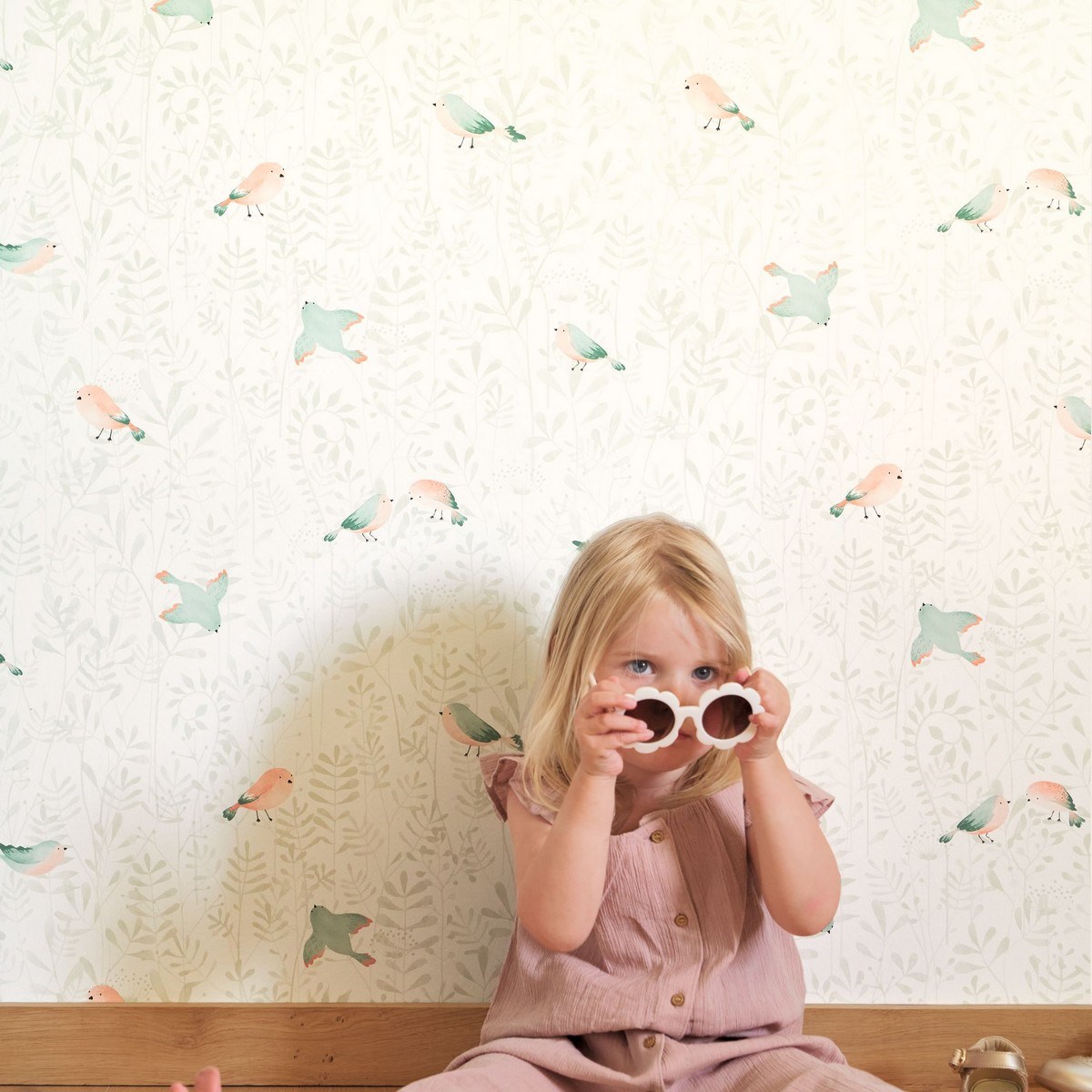 Tapet Once Upon A Time Flying Bird Vert Amande Ouat88317088