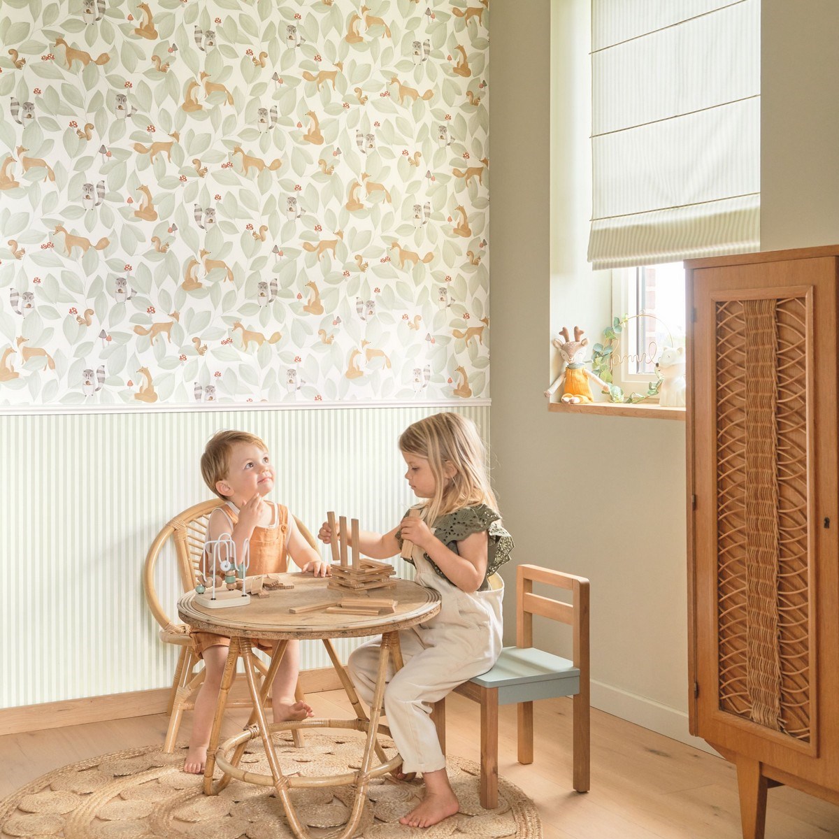 Tapet Once Upon A Time Woodland Friends Vert Amande Ouat88277253