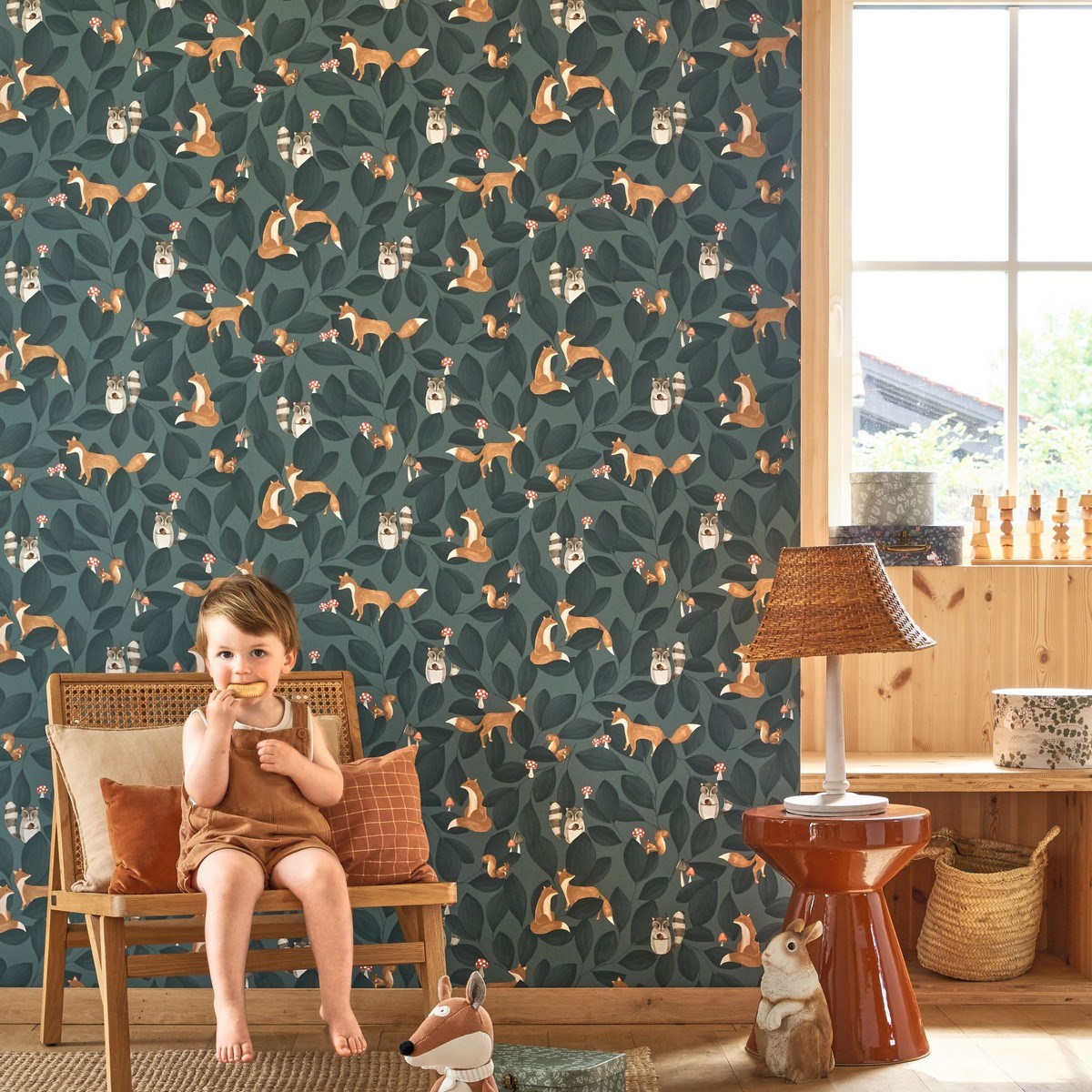 Tapet Once Upon A Time Woodland Friends Bleu Encre Ouat88276815