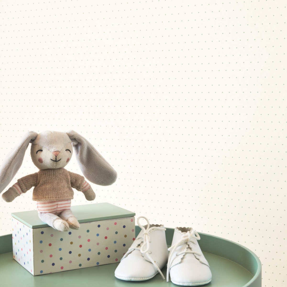 Tapet Once Upon A Time Pois Vert Amande Ouat29797070