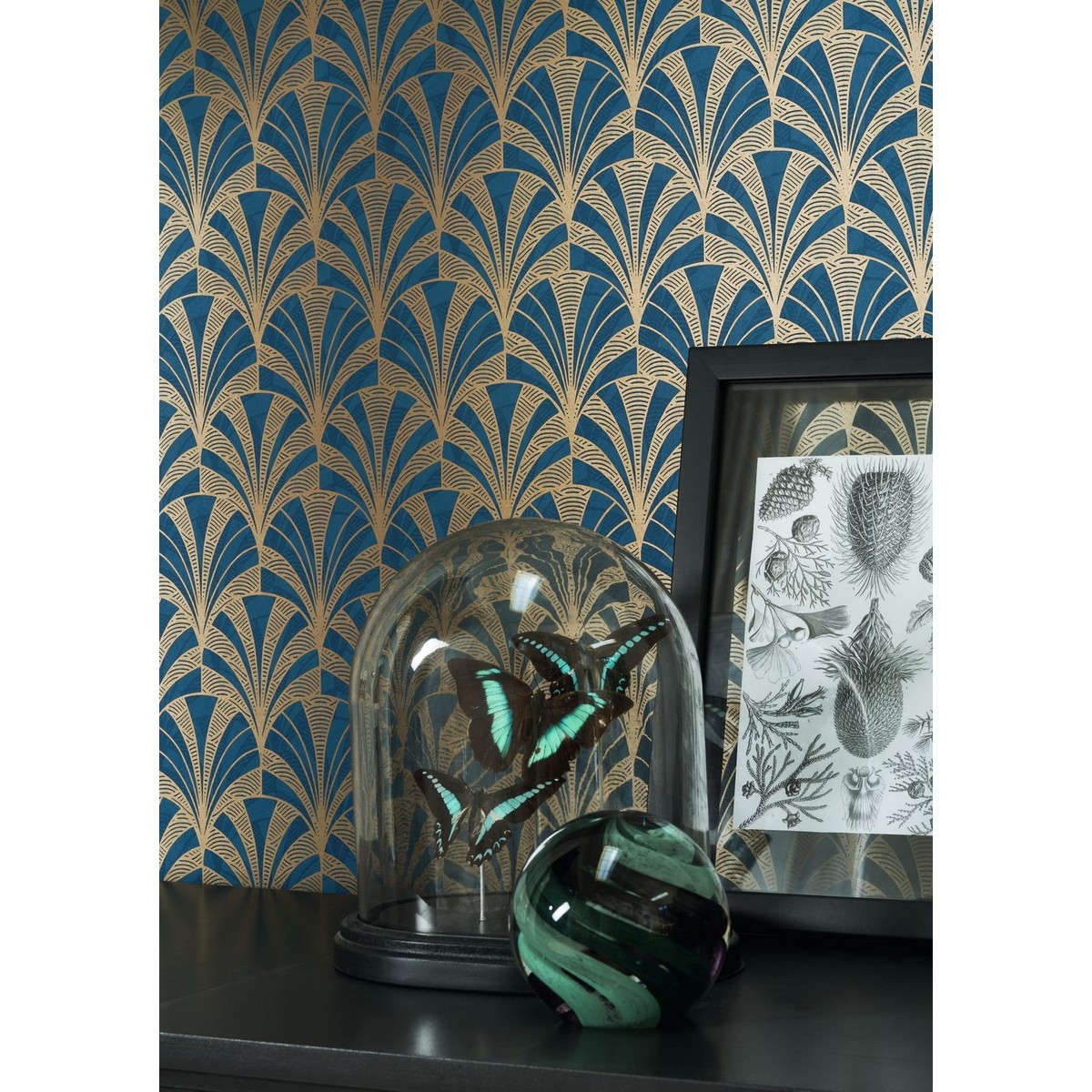 Tapet 1930 Palmette Bleu Mnct85736313