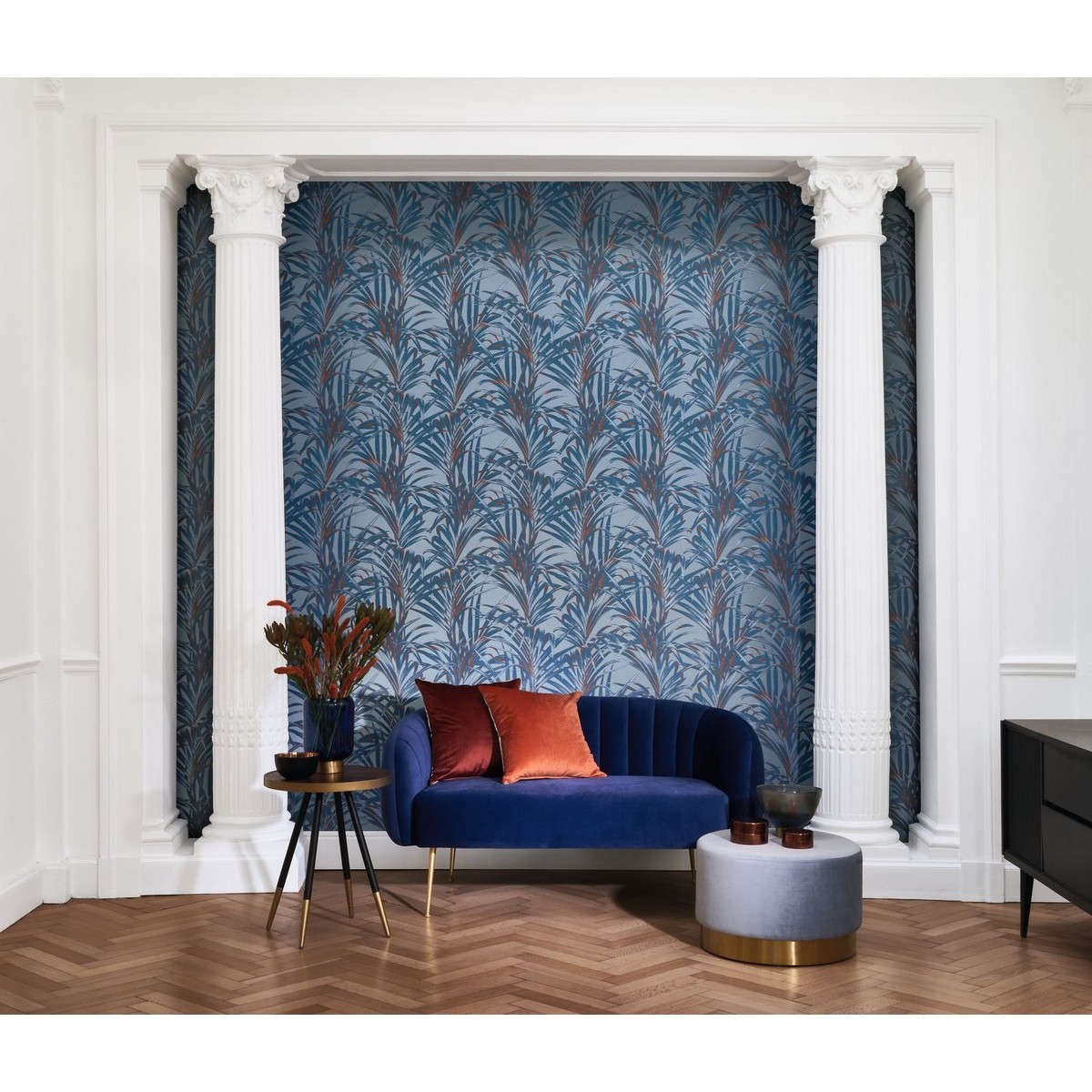 Tapet 1930 Fougeres Bleu Cuivre Mnct28926404