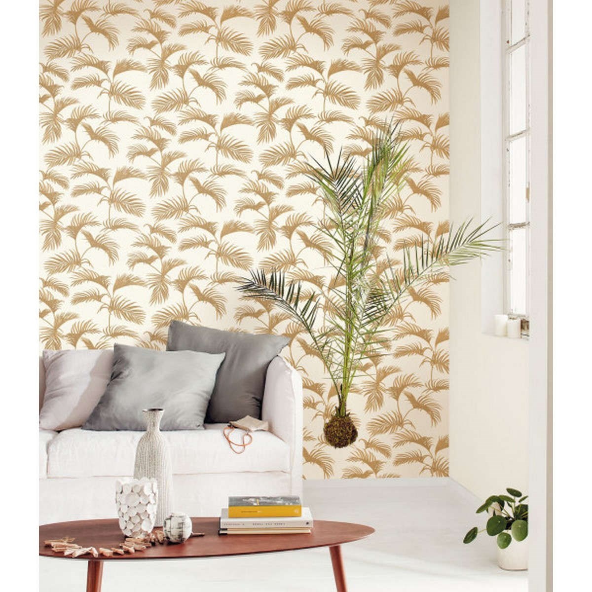 Tapet Moonlight  Palm Jungle Jaune Mlg101250020