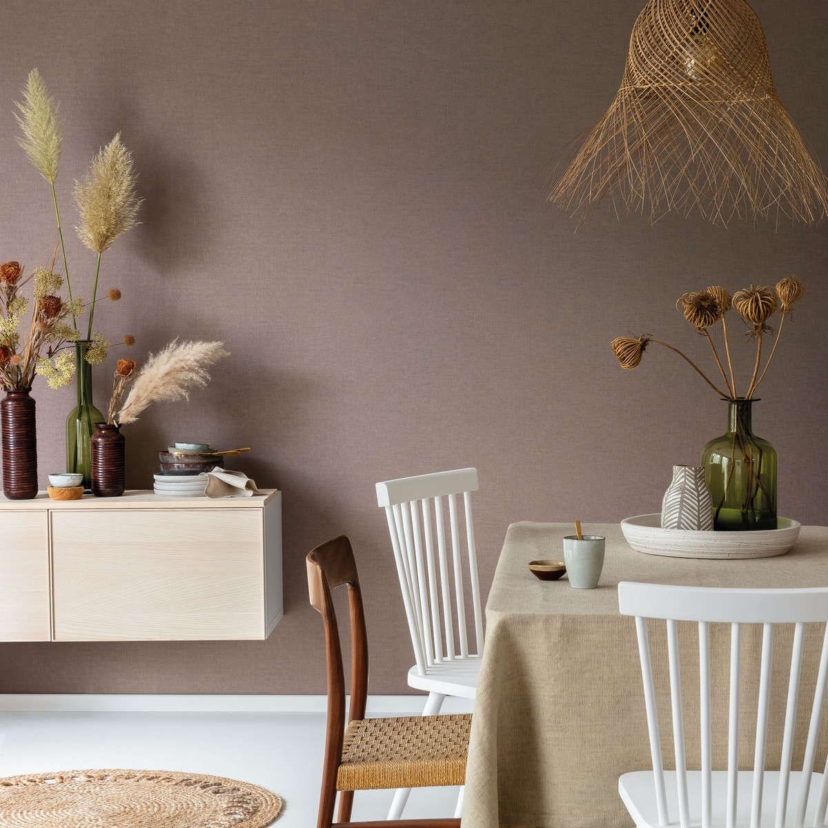 Tapet Linen 2  Linen Uni Noir Cuivre Linn68529731