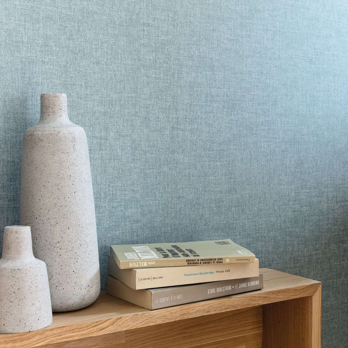 Tapet Linen 2  Linen Uni Bleu Argent Linn68527099