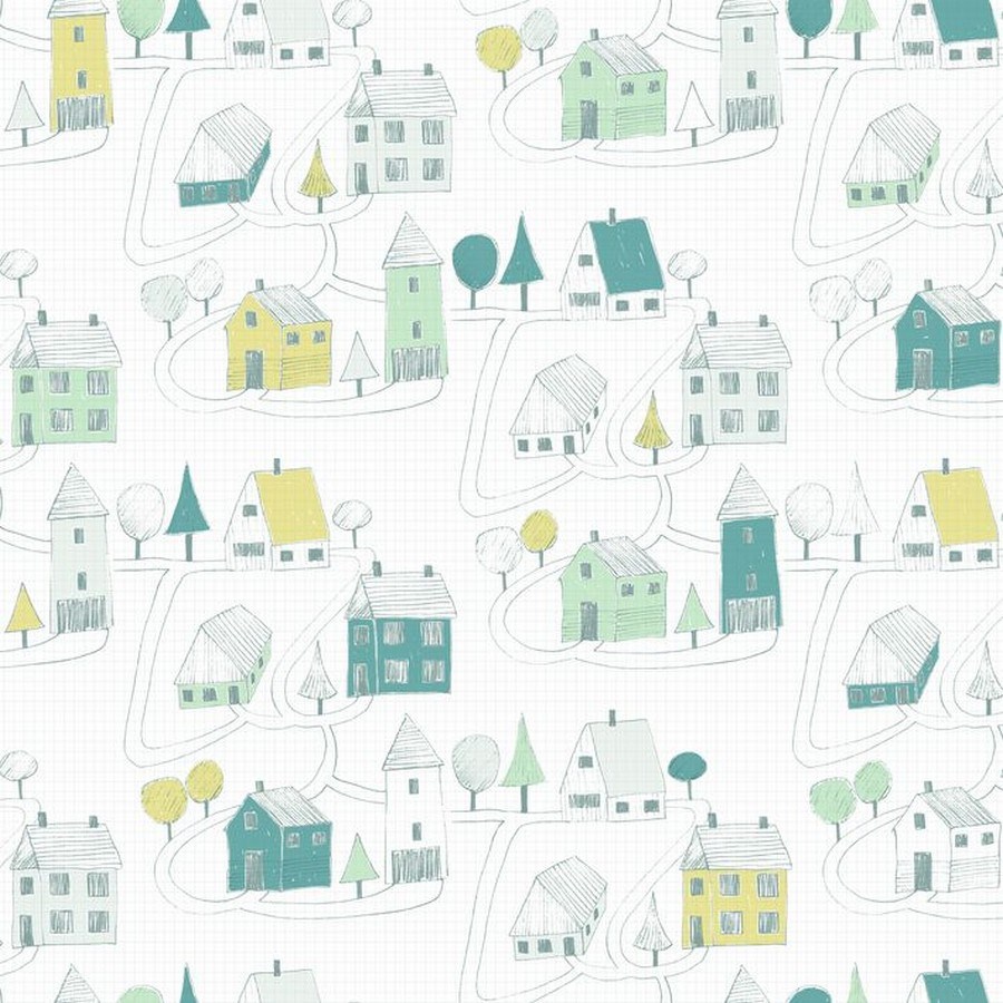 Tapet Happy Dreams Small Village Menthe/vert Hpdm82847128