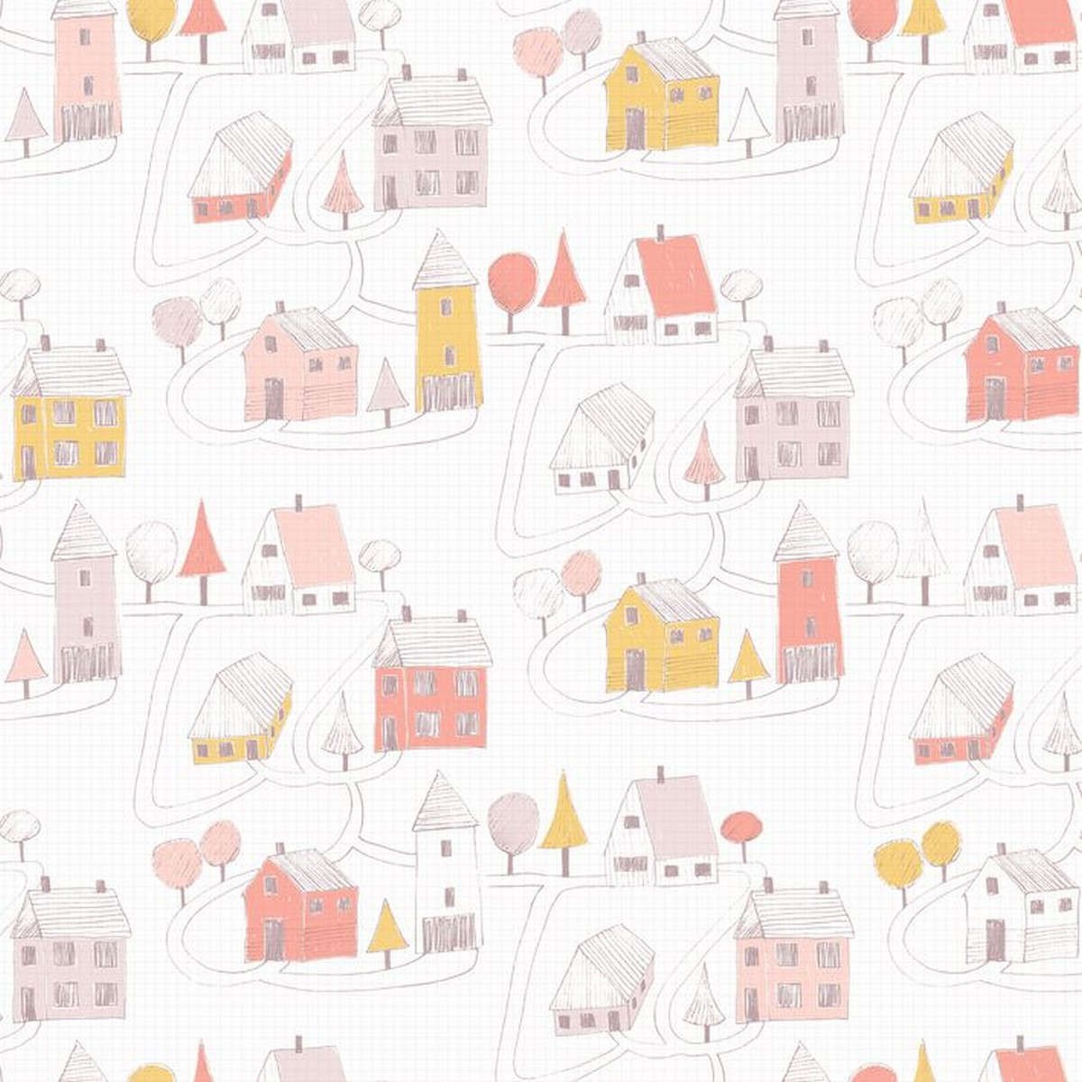 Tapet Happy Dreams Small Village Rose/corail Hpdm82841230