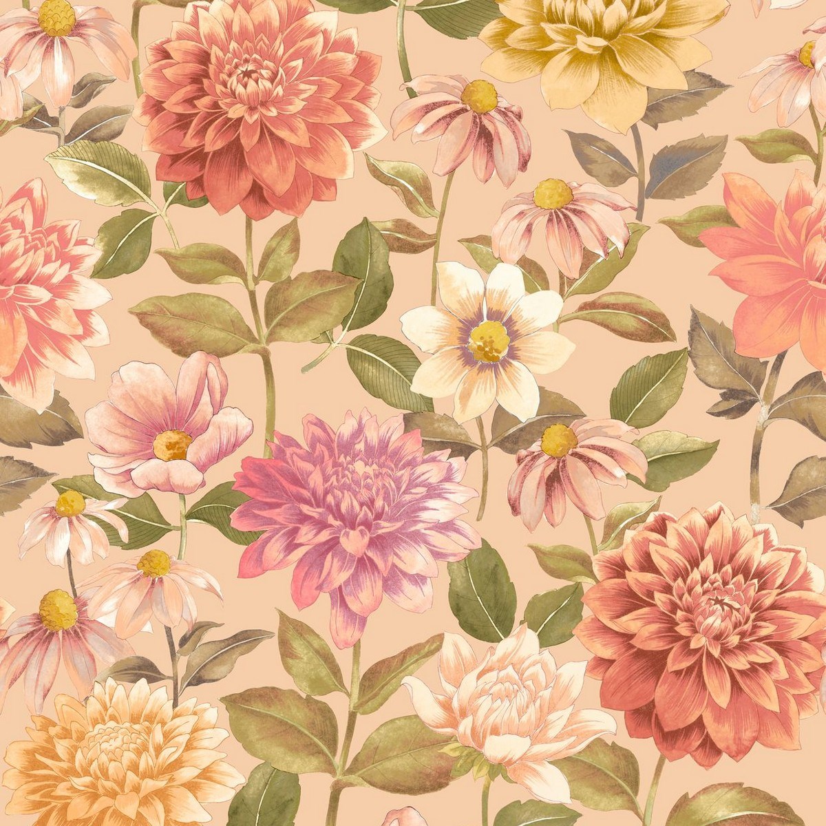 Tapet Gardens Dahlia Rose Nude Gadn87664419