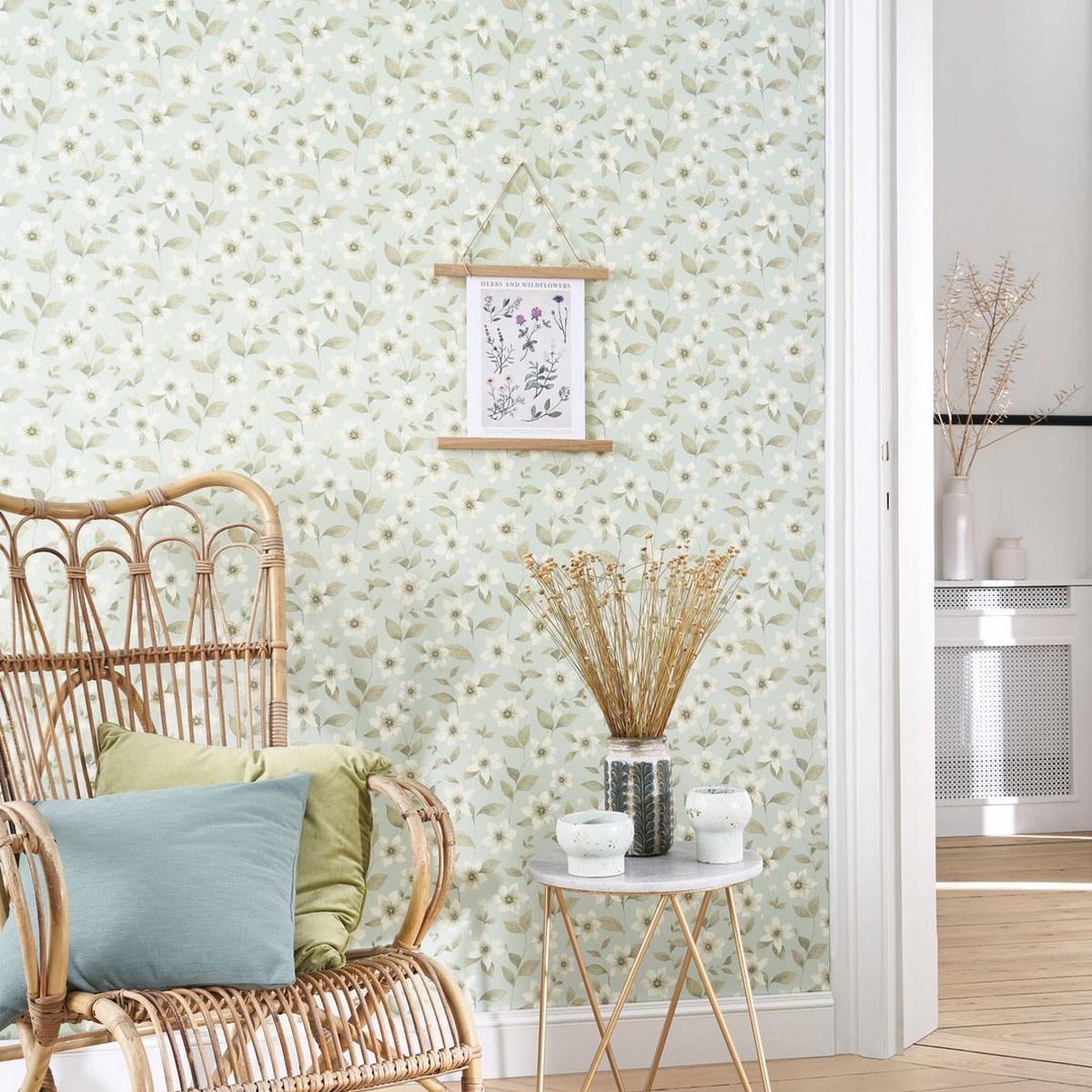 Tapet Gardens Clematites Bleu Grise Gadn87646120