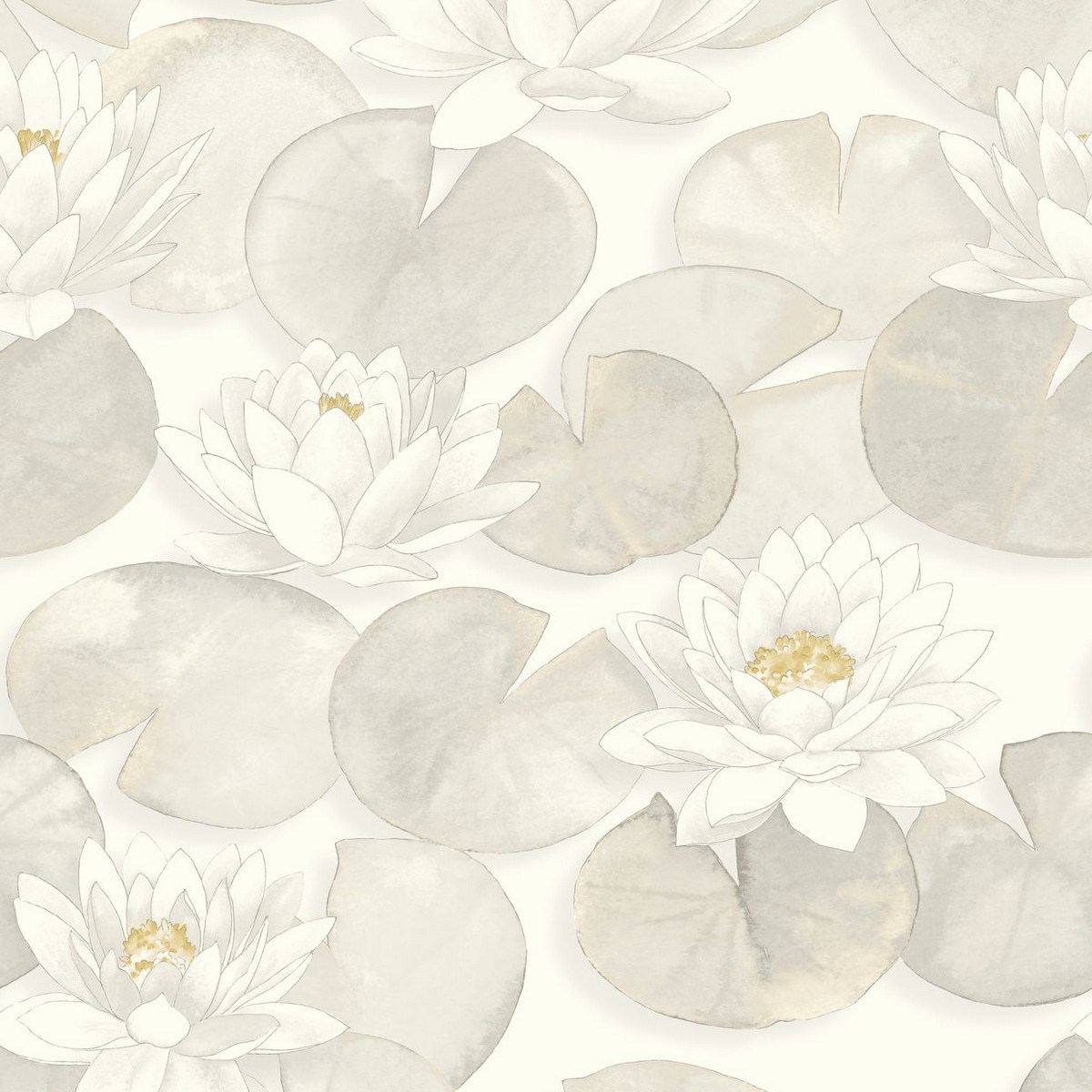 Tapet Gardens Nymphea Blanc Coton Gadn87630122