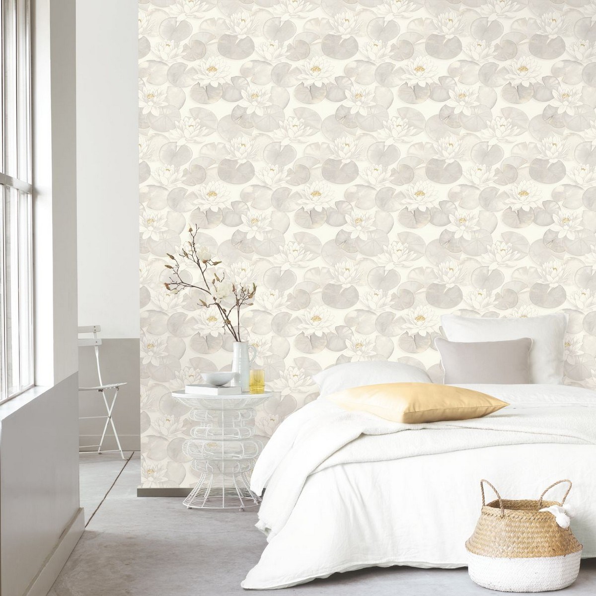 Tapet Gardens Nymphea Blanc Coton Gadn87630122