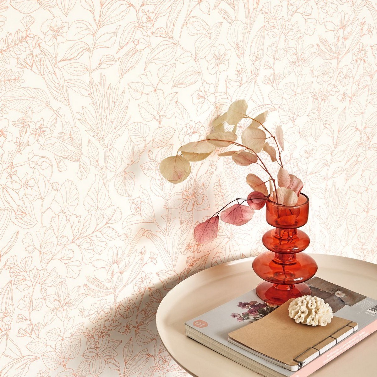 Tapet Gardens Esquisse Corail Gadn87593478