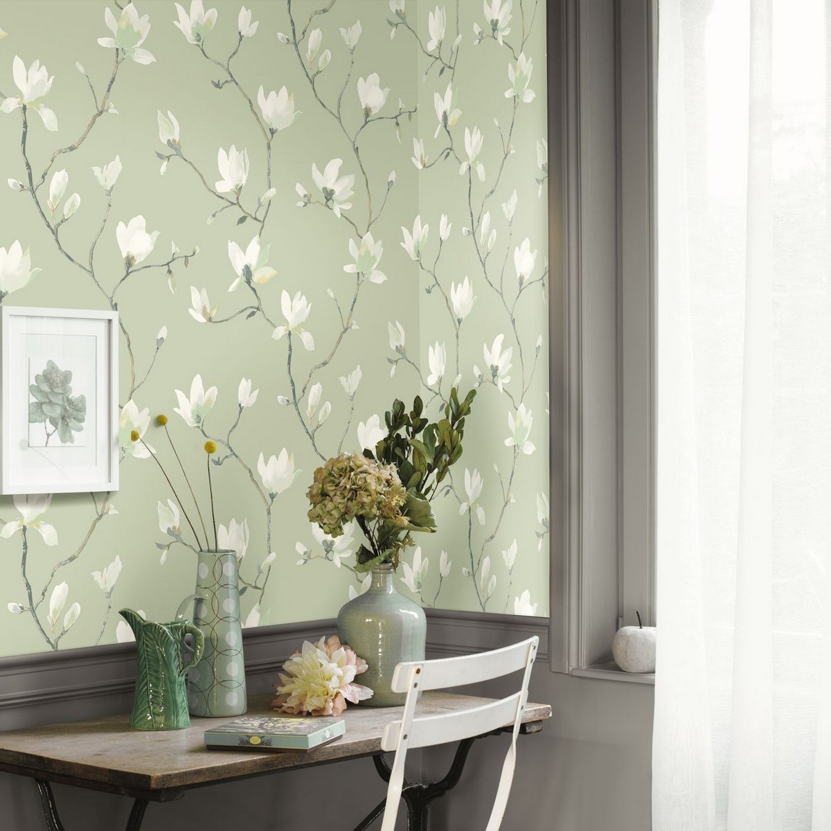 Tapet Gardens Suzhou Vert Sauge Gadn82367428