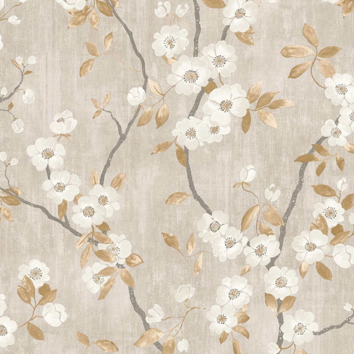 Tapet Delicacy Spring Flower Taupe / Noir Dely85392327