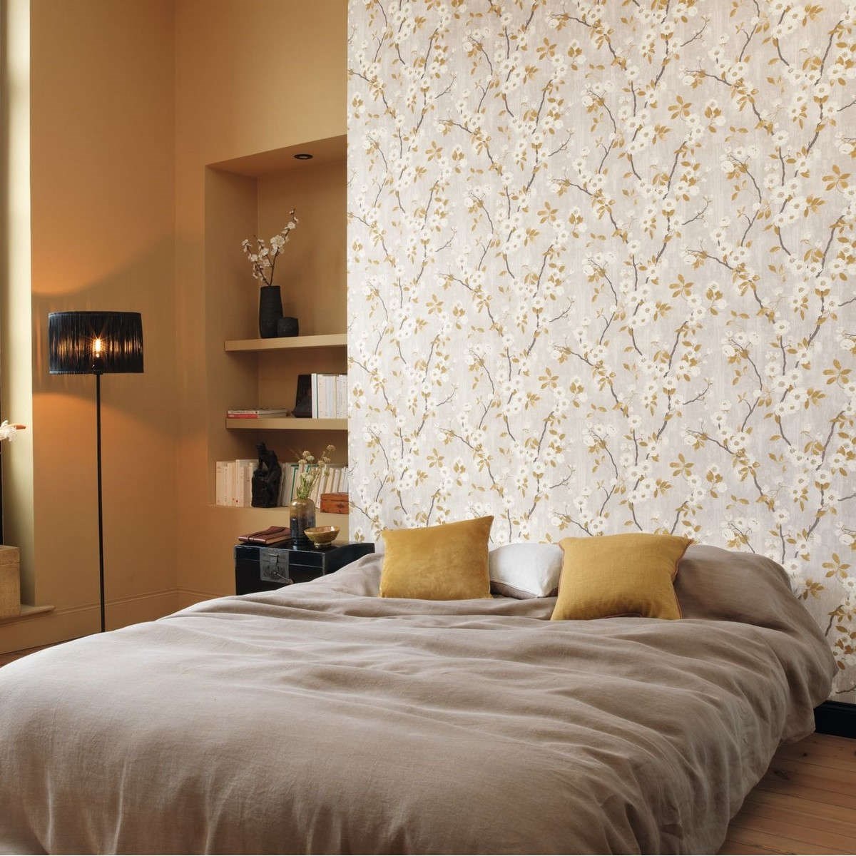 Tapet Delicacy Spring Flower Taupe / Noir Dely85392327