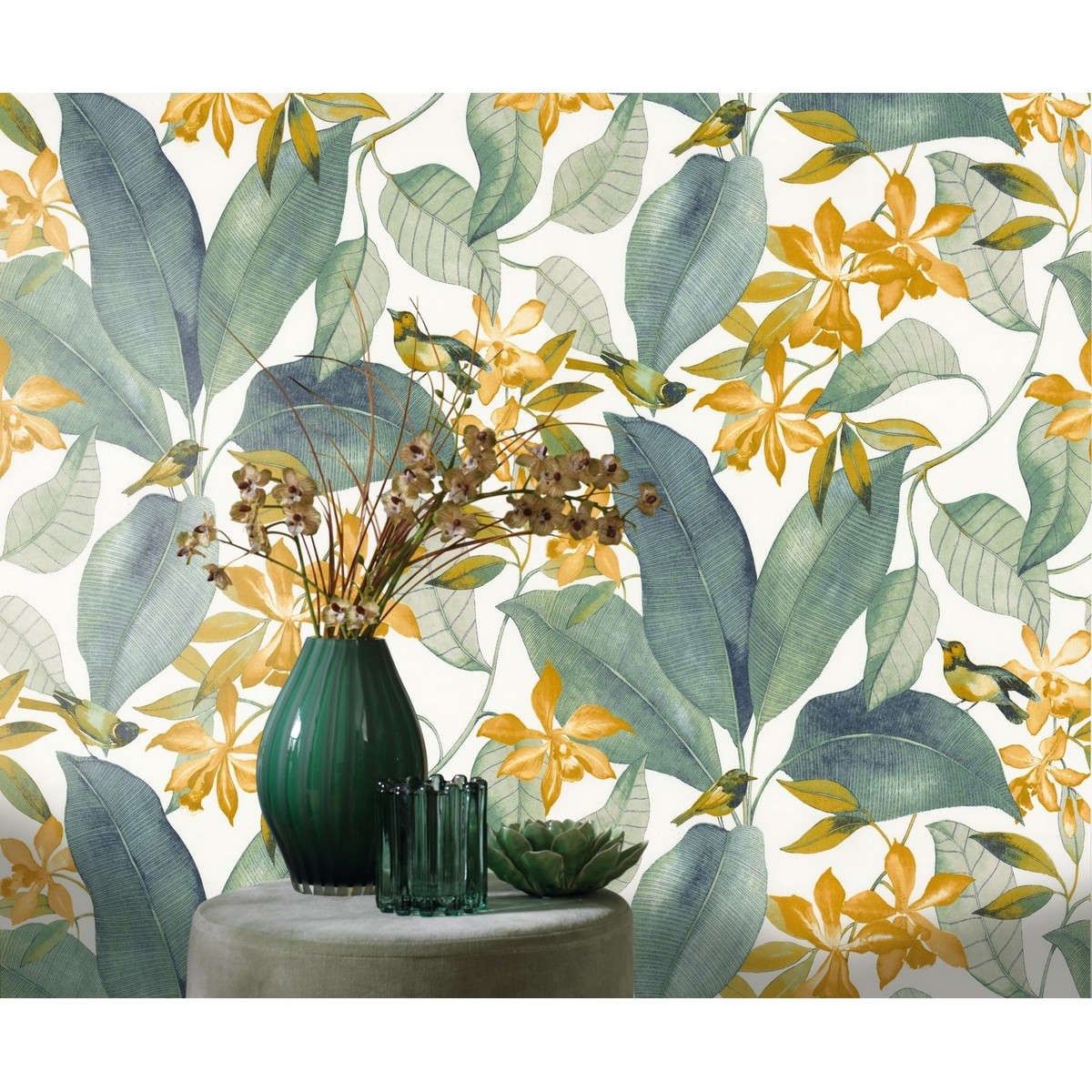 Tapet Delicacy Birdsong Vert / Jaune Dely85387171