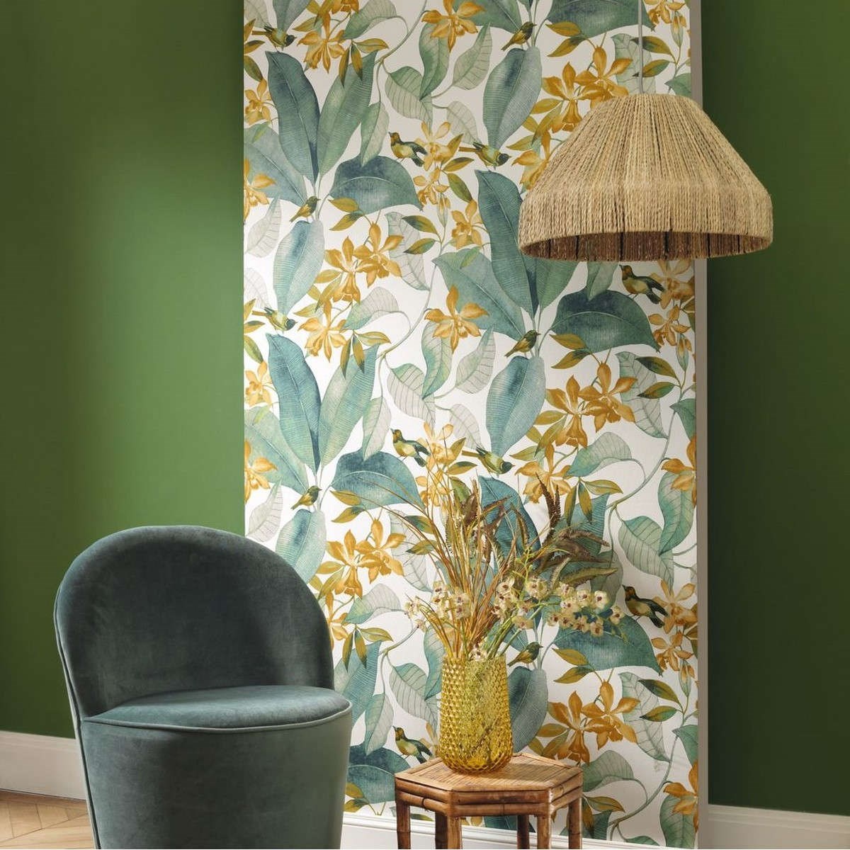 Tapet Delicacy Birdsong Vert / Jaune Dely85387171