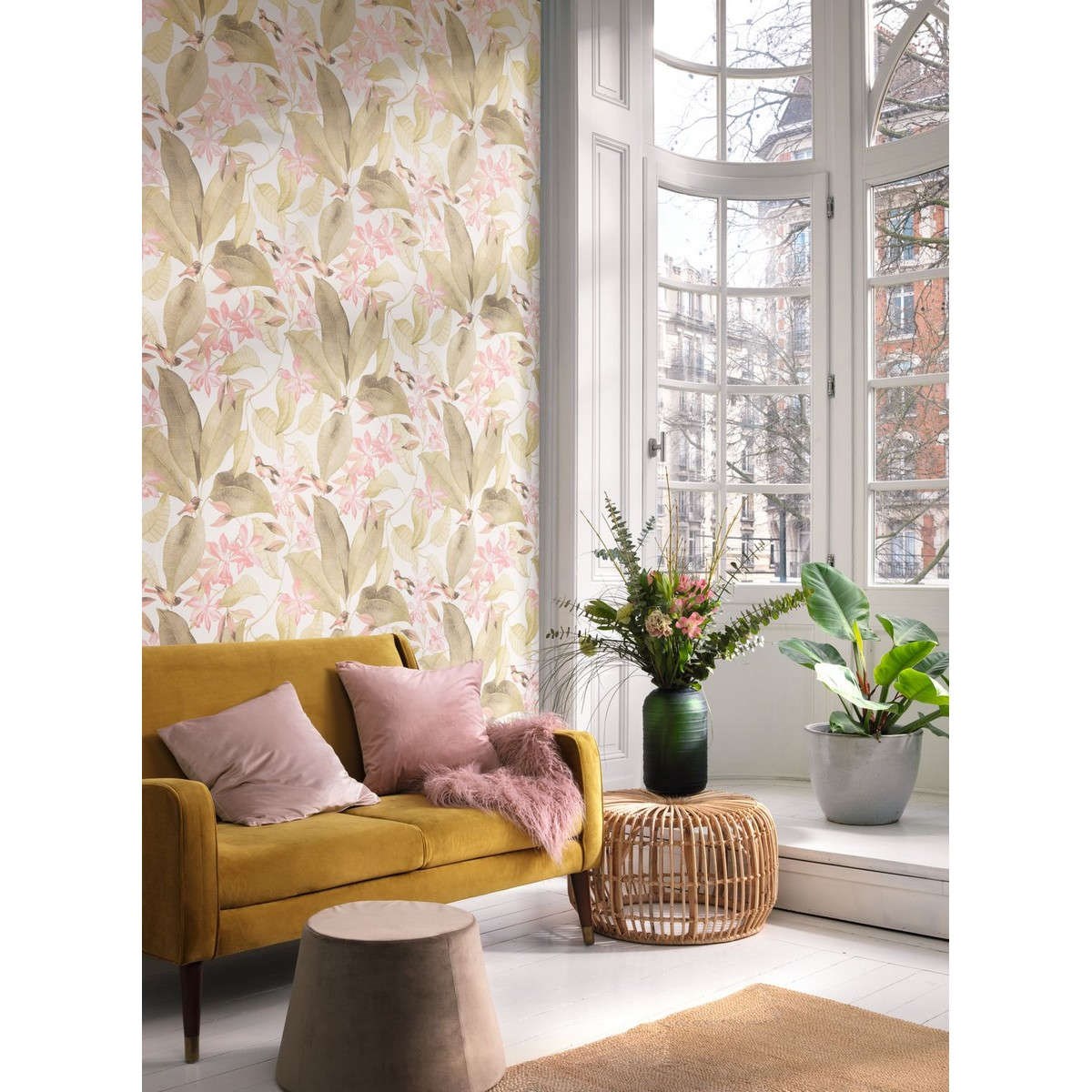 Tapet Delicacy Birdsong Vert / Rose Dely85387103