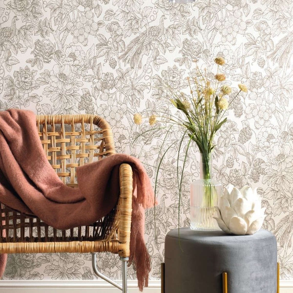 Tapet Delicacy Feather Noir Dely85369348