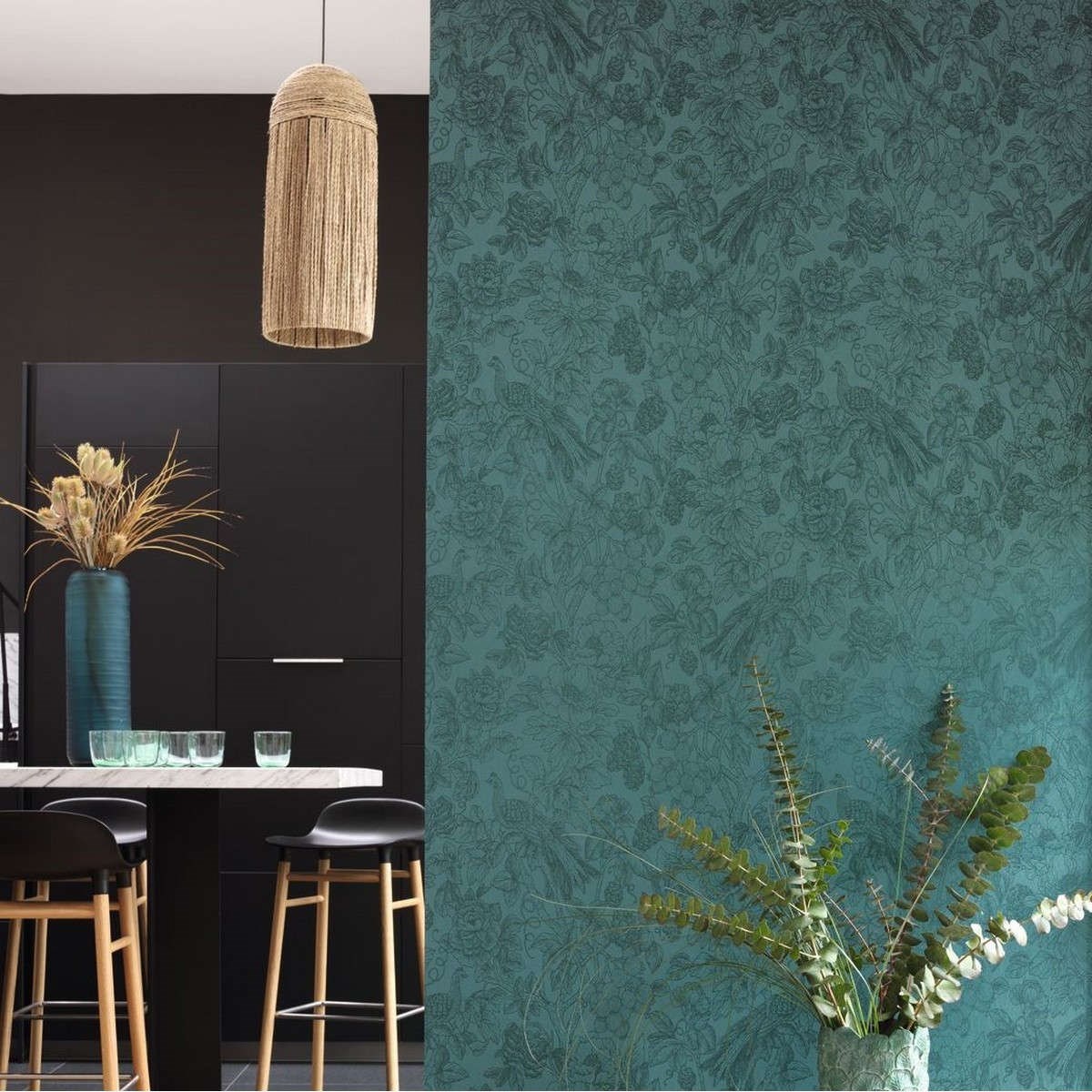 Tapet Delicacy Feather Turquoise Dely85366461