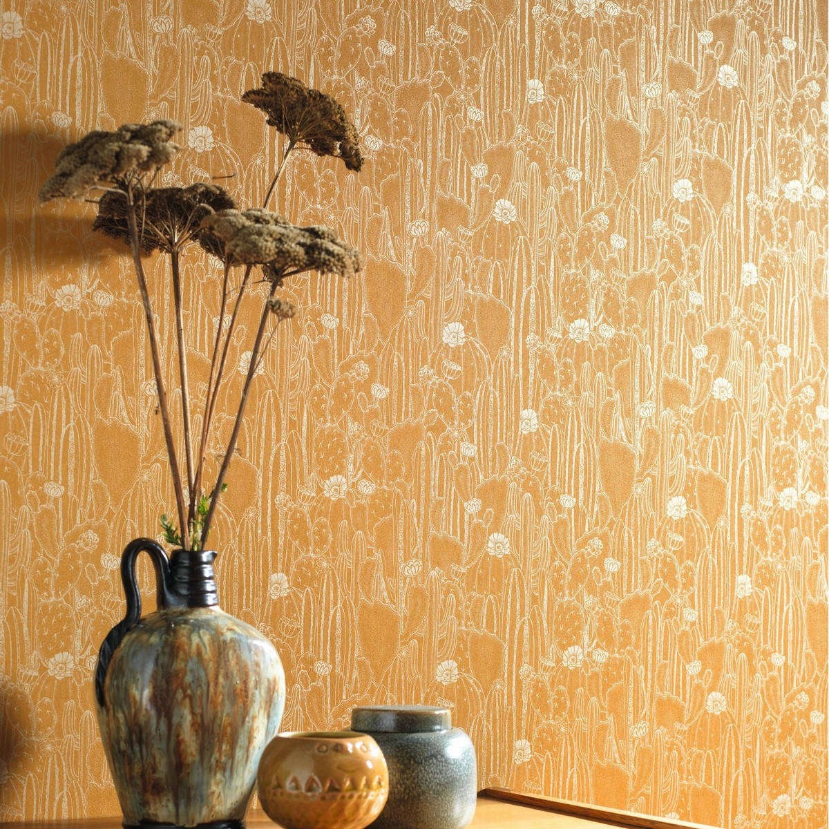 Tapet Botanica Cactaceae Jaune Curry Bota85922376