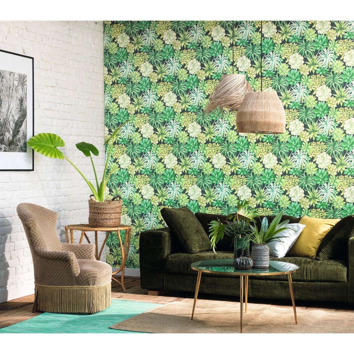 Tapet Botanica Echeveria Vert Jungle Bota85917396