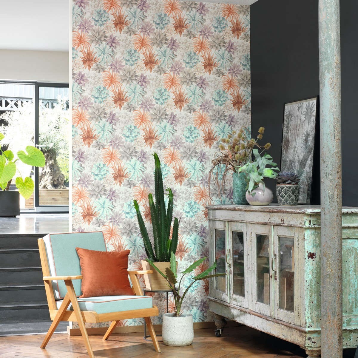 Tapet Botanica Echeveria Corail/rose Poudre Bota85914374