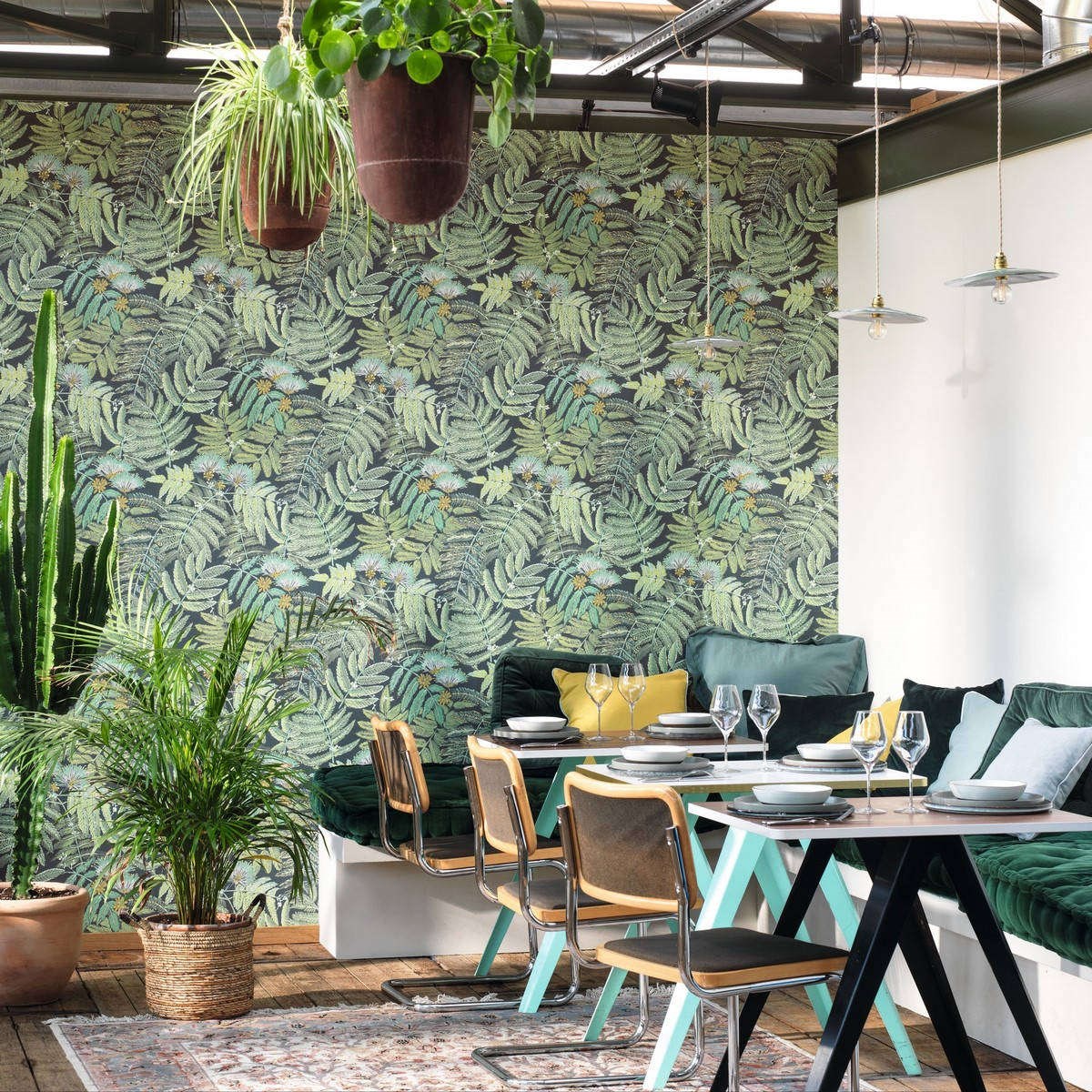 Tapet Botanica Albizia Vert Menthe Bota85897247