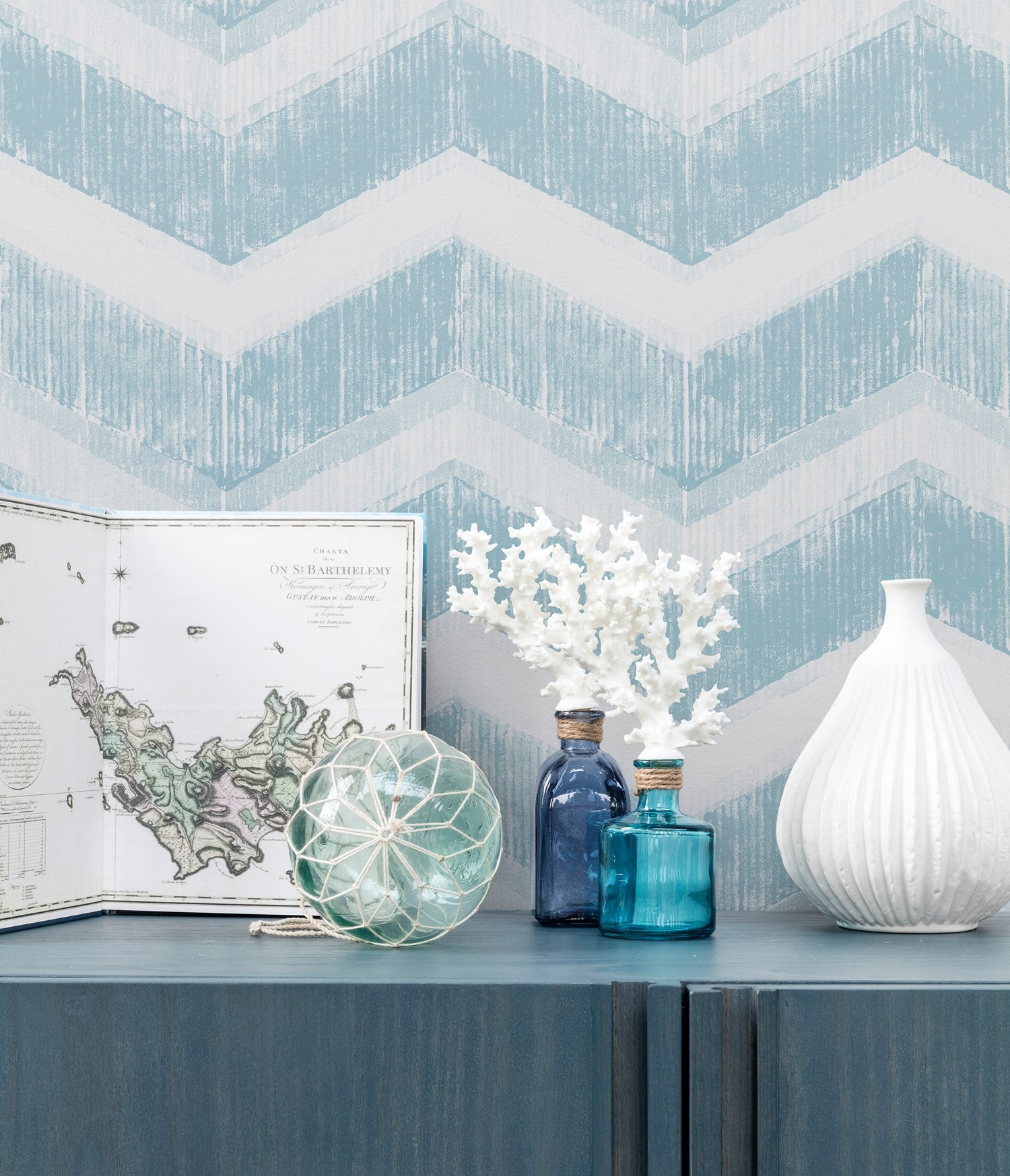 Tapet Chevron Turquoise 3801-27