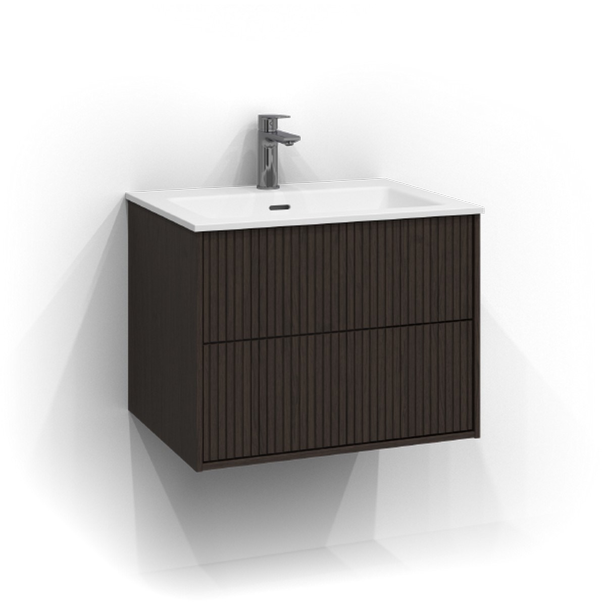 Kommod Epos 2 Lådor 60x45cm, Brun Ask, Rand