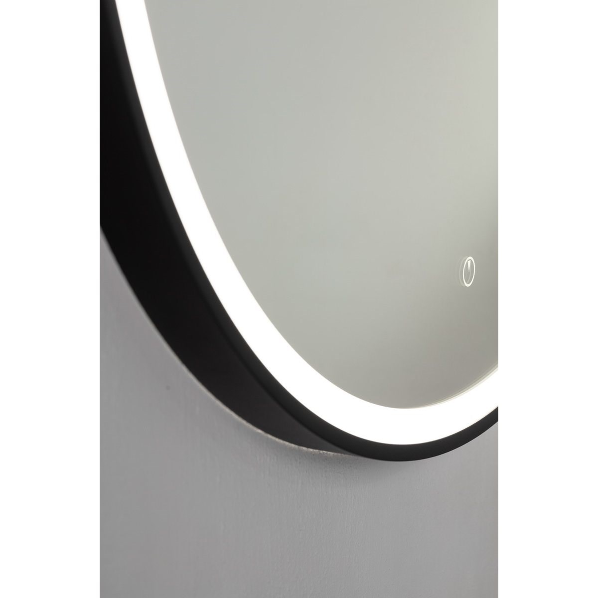 Spegel med belysning Round Black